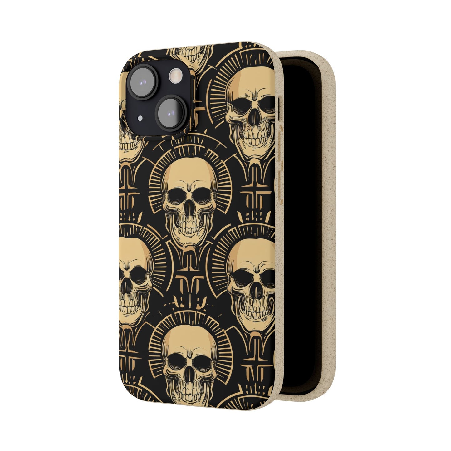 Skull Biodegradable Phone Case, Eco-Friendly iPhone Cover, Sustainable Gift, Cool Skull Design, Skull Art Accessories, Halloween Decor