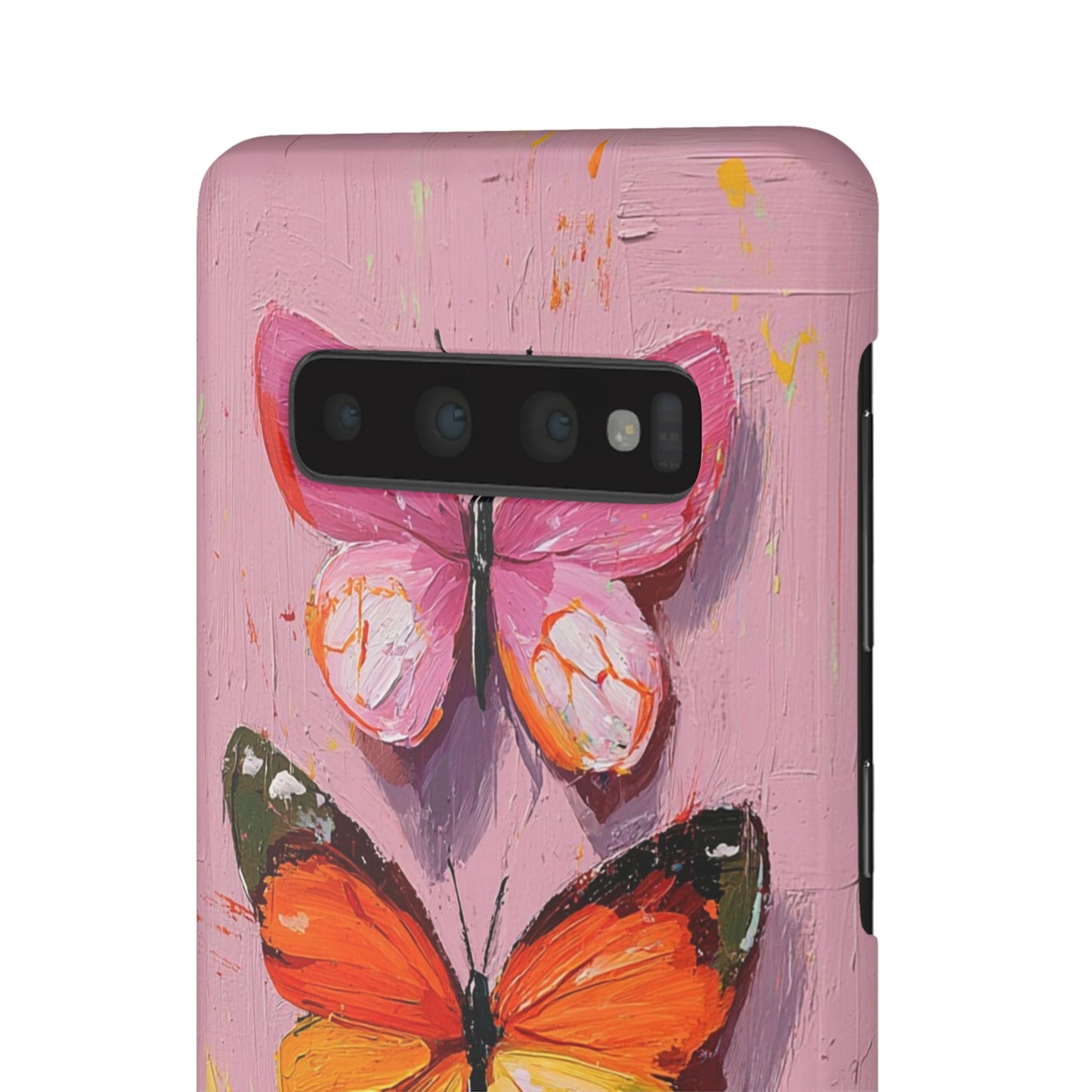 Pink Butterfly Snap Case Cover For iPhone and Samsung