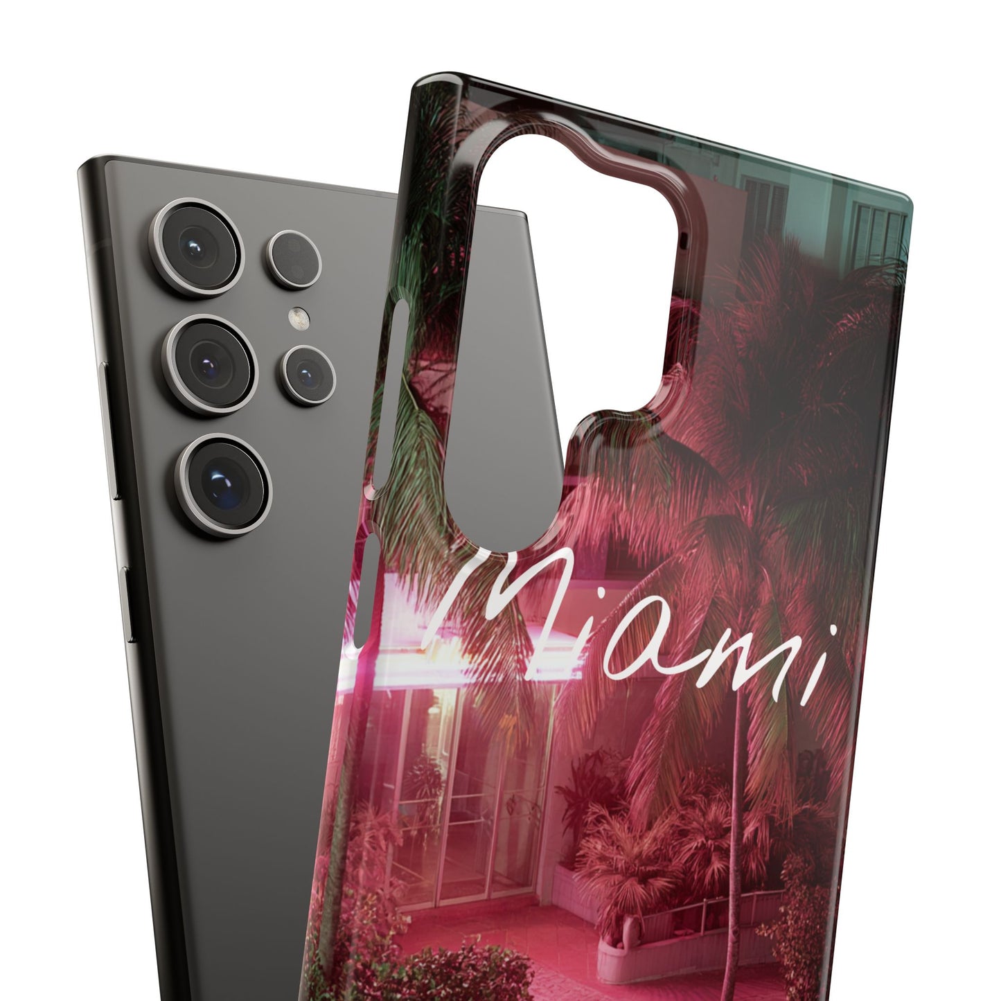 Miami Vibes Snap Case, Tropical Phone Cover, Summer Accessory, Gift for Travel Lovers, Neon Aesthetic, Beach-themed Tech