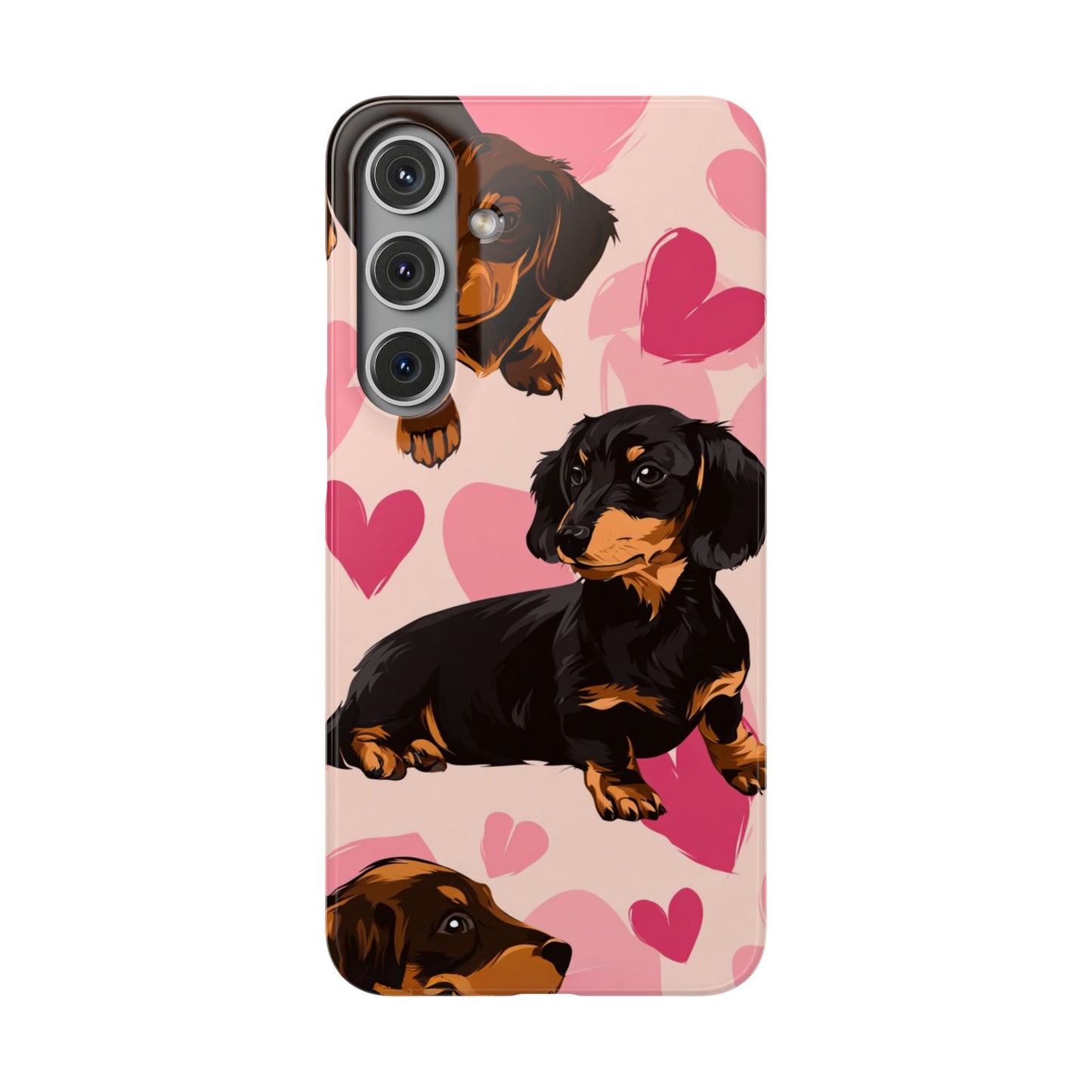 Pink Dachshund Love Phone Case for Iphone and Samsung Customistion and Free Shipping Avvialable
