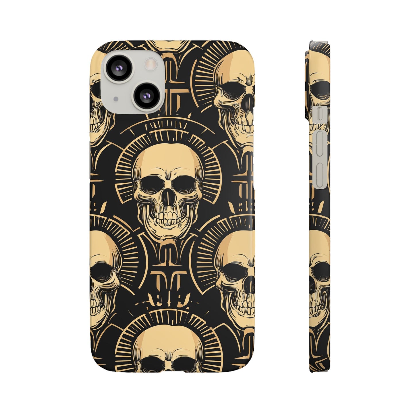 Skull Print Snap Case, Edgy Phone Cover for Goth Lovers, Protective Shell for Halloween, Unique Gift for Him or Her