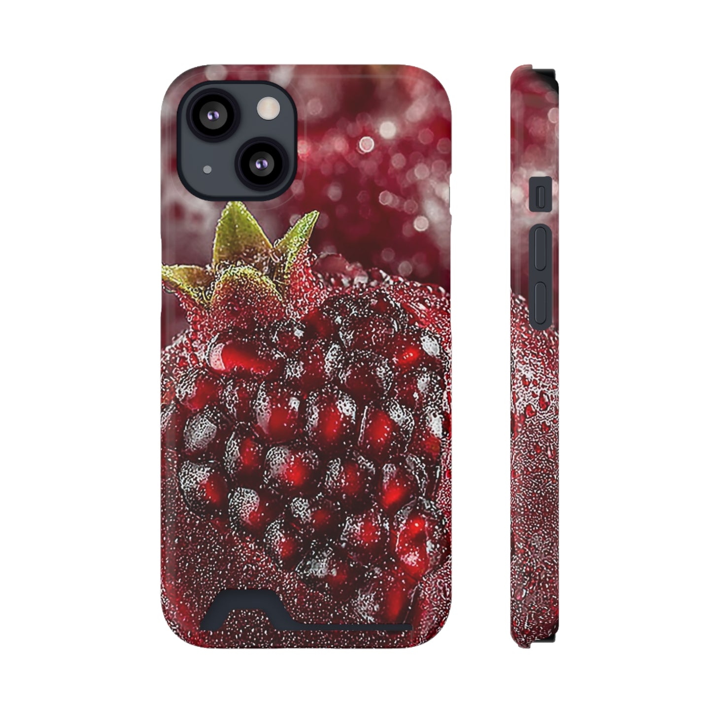Pomegranate Phone Case with Card Holder, Durable Cover for Vegan Lovers, Fun Gift for Fruit Enthusiasts, Cute Accessory for Everyday Use
