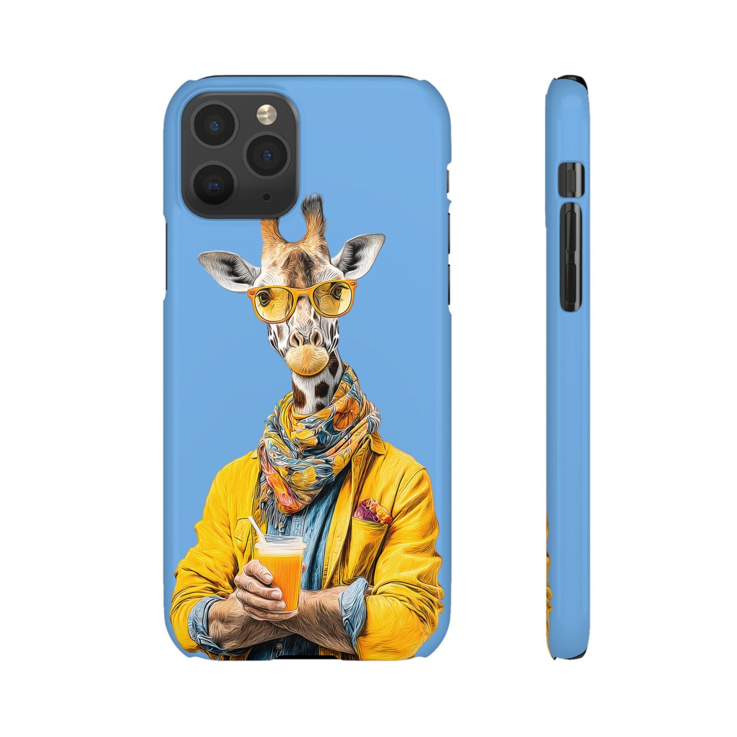Giraffe Blue Snap Case Phone Cover for Animal Lover Iphone and Samsung models