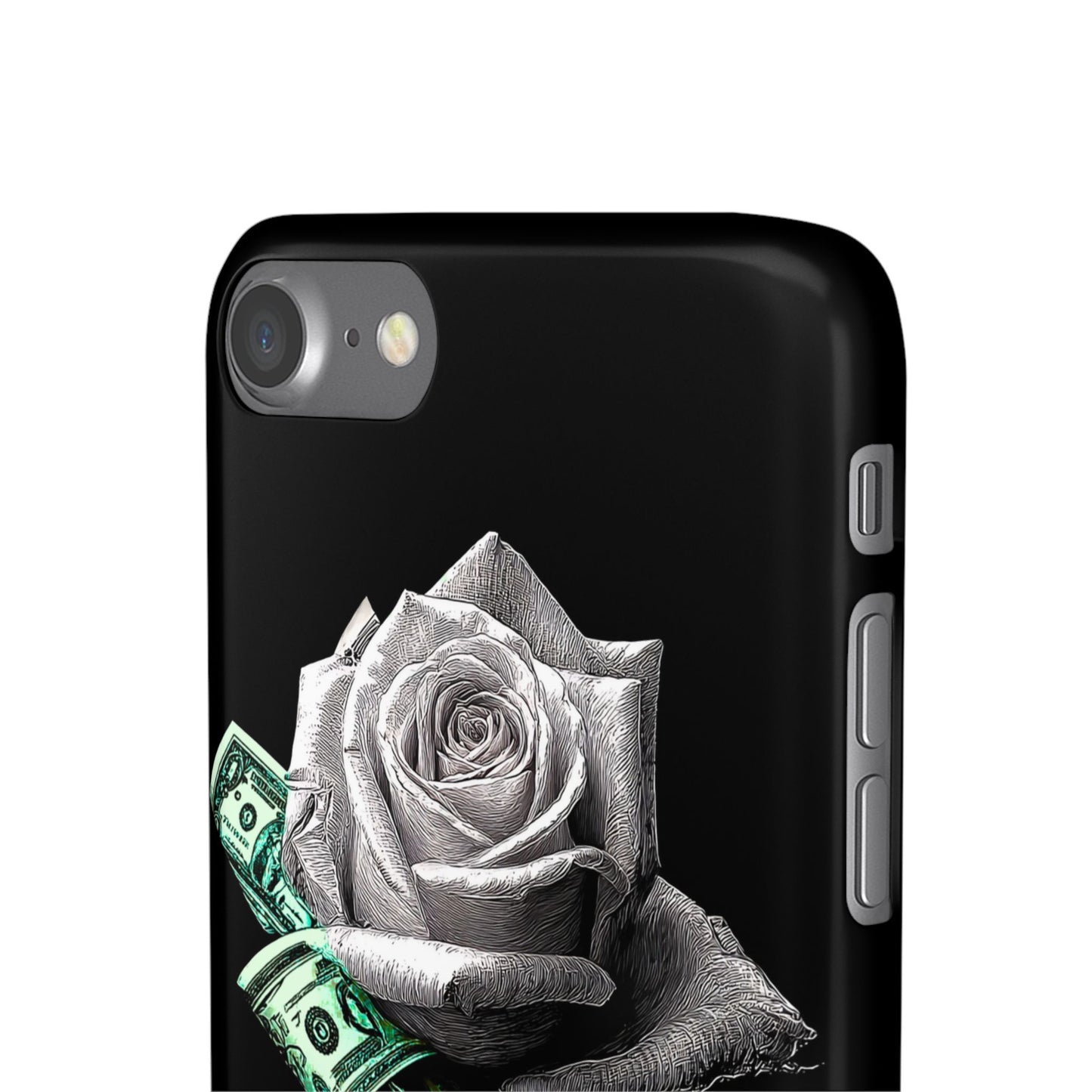 Stylish Rose & Money Snap Case - Floral Phone Protection, Trendy Gift for Him/Her, Birthday Present, Accessories for Teens