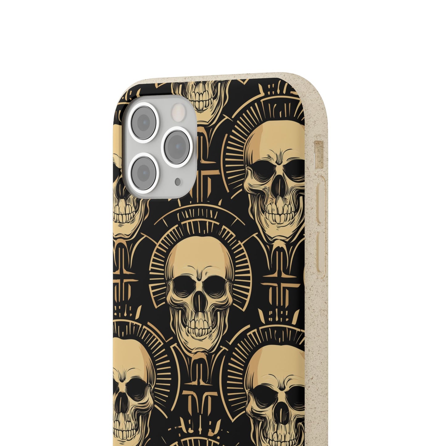 Skull Biodegradable Phone Case, Eco-Friendly iPhone Cover, Sustainable Gift, Cool Skull Design, Skull Art Accessories, Halloween Decor