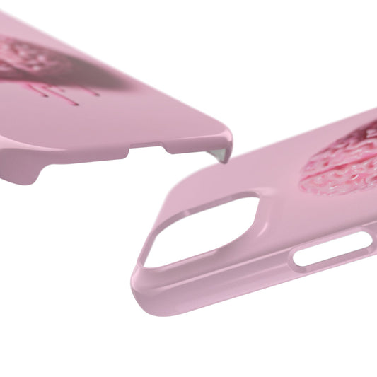 Slim Cases, Brain Design Phone Case With Card Holder, Cute Tech Accessory, Unique Gift for Students, Stylish Phone Protection, Valentine's
