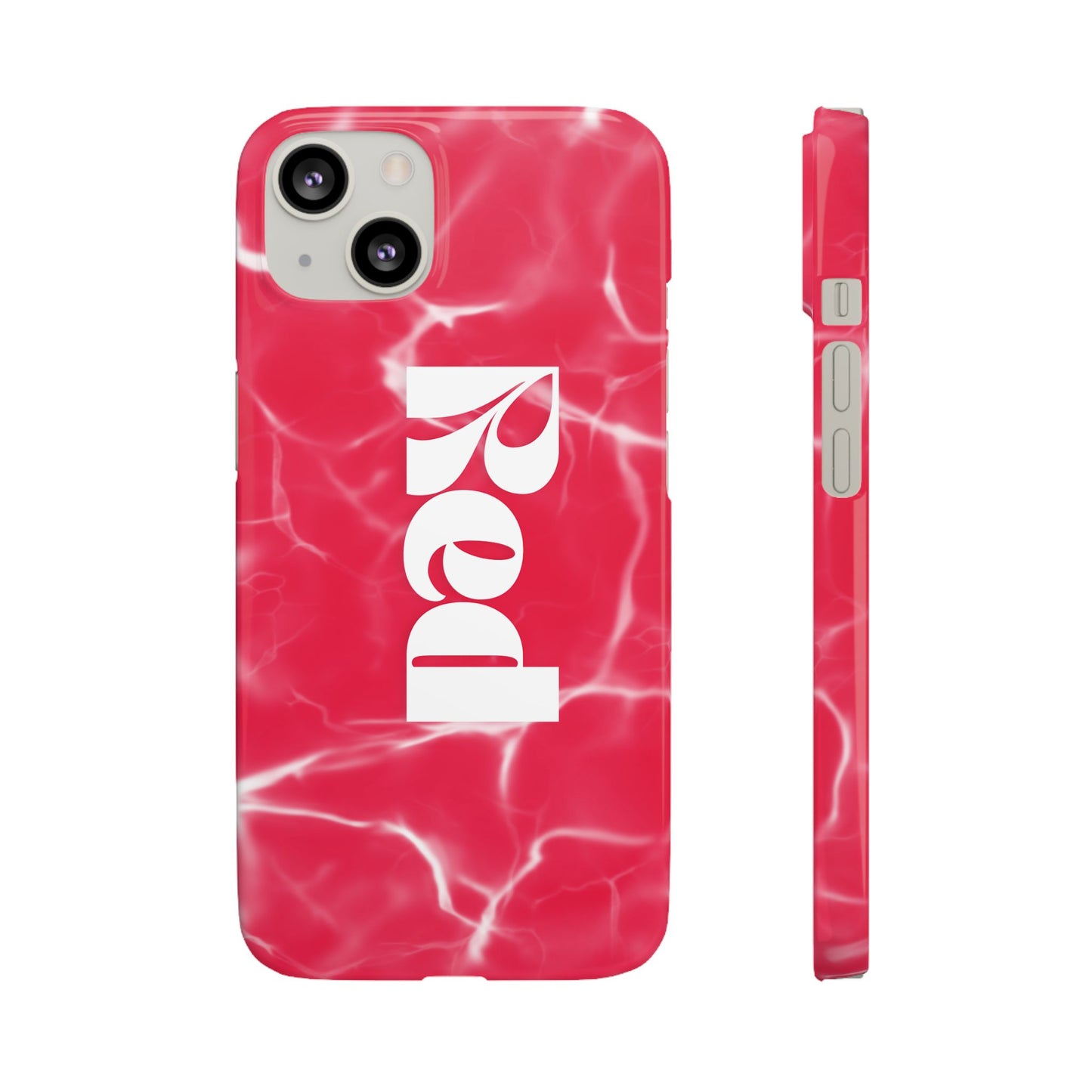 Vibrant Red Snap Case for iPhone, Trendy Phone Cover, Gift for Her, Summer Accessory, Stylish Tech Protection