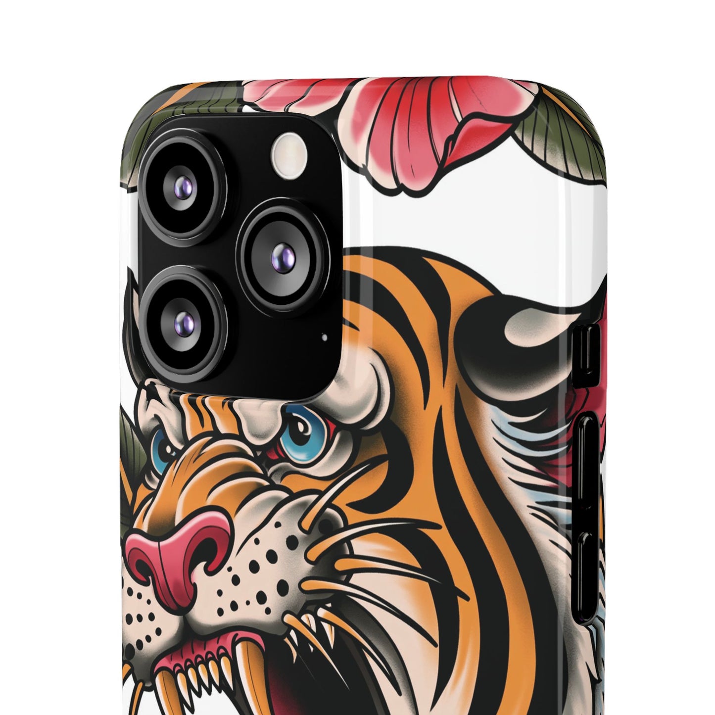 Tiger Floral Phone Case — Vintage Roaring Tiger Snap Case