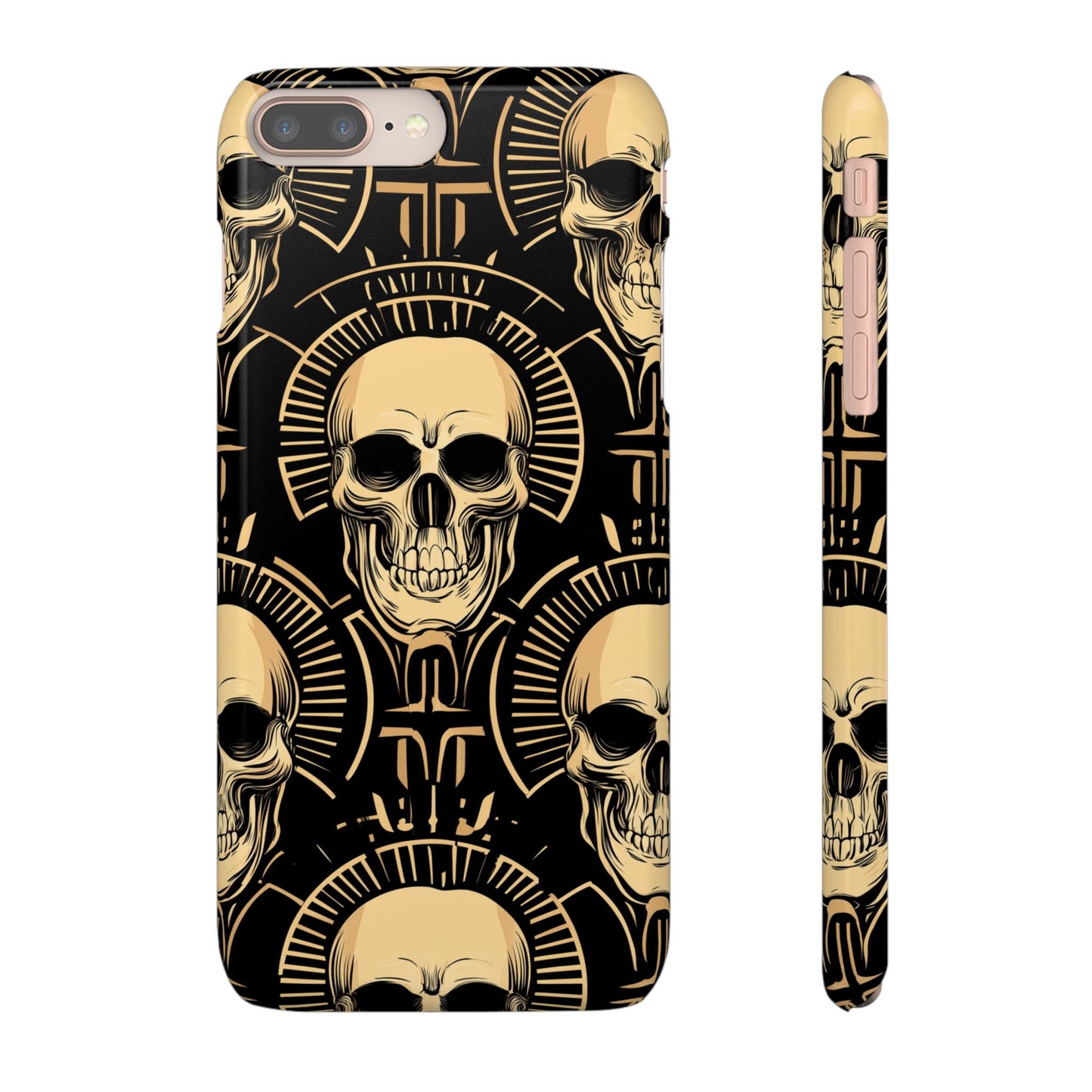 Skull Print Snap Case, Edgy Phone Cover for Goth Lovers, Protective Shell for Halloween, Unique Gift for Him or Her