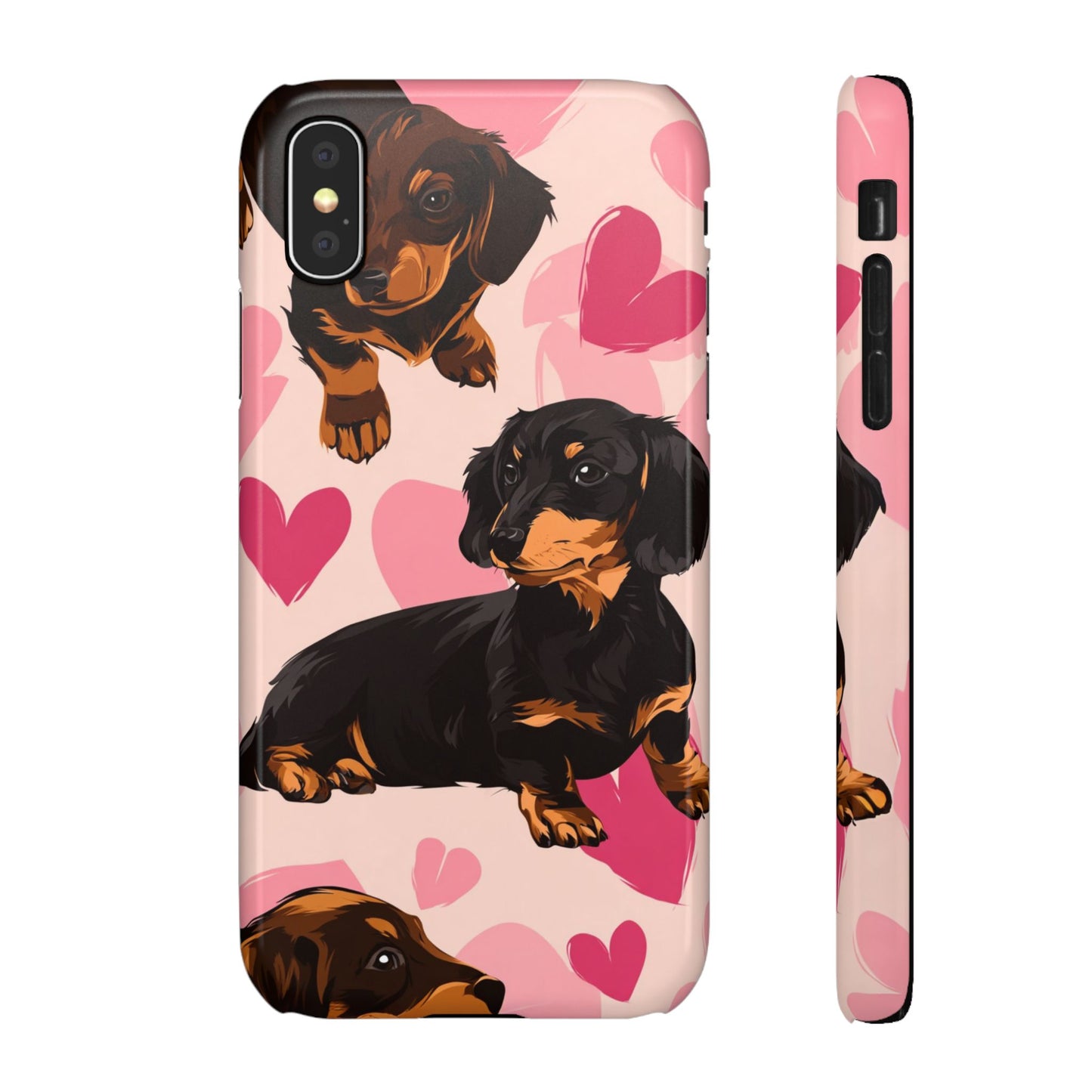 Pink Dachshund Love Phone Case for Iphone and Samsung Customistion and Free Shipping Avvialable