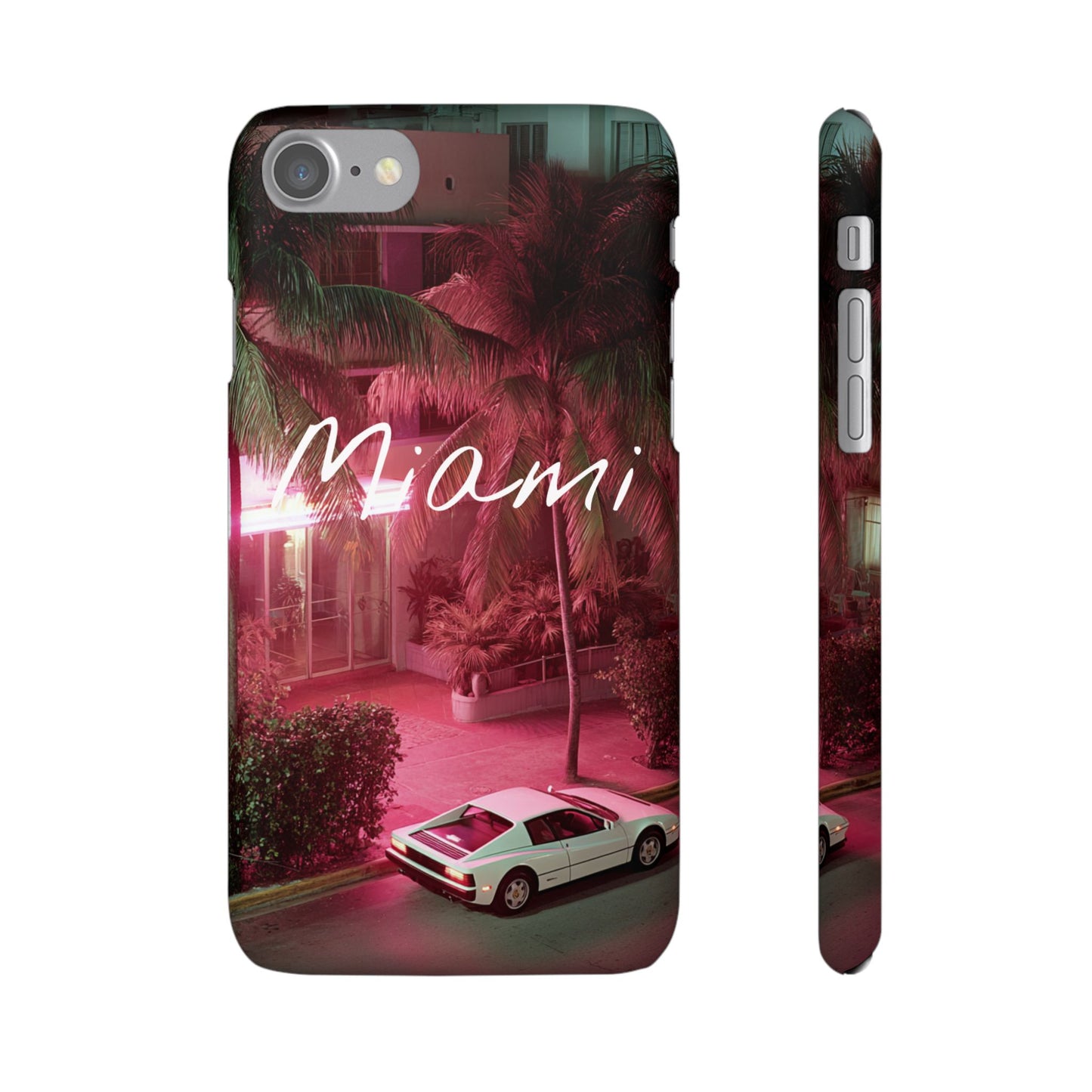 Miami Vibes Snap Case, Tropical Phone Cover, Summer Accessory, Gift for Travel Lovers, Neon Aesthetic, Beach-themed Tech