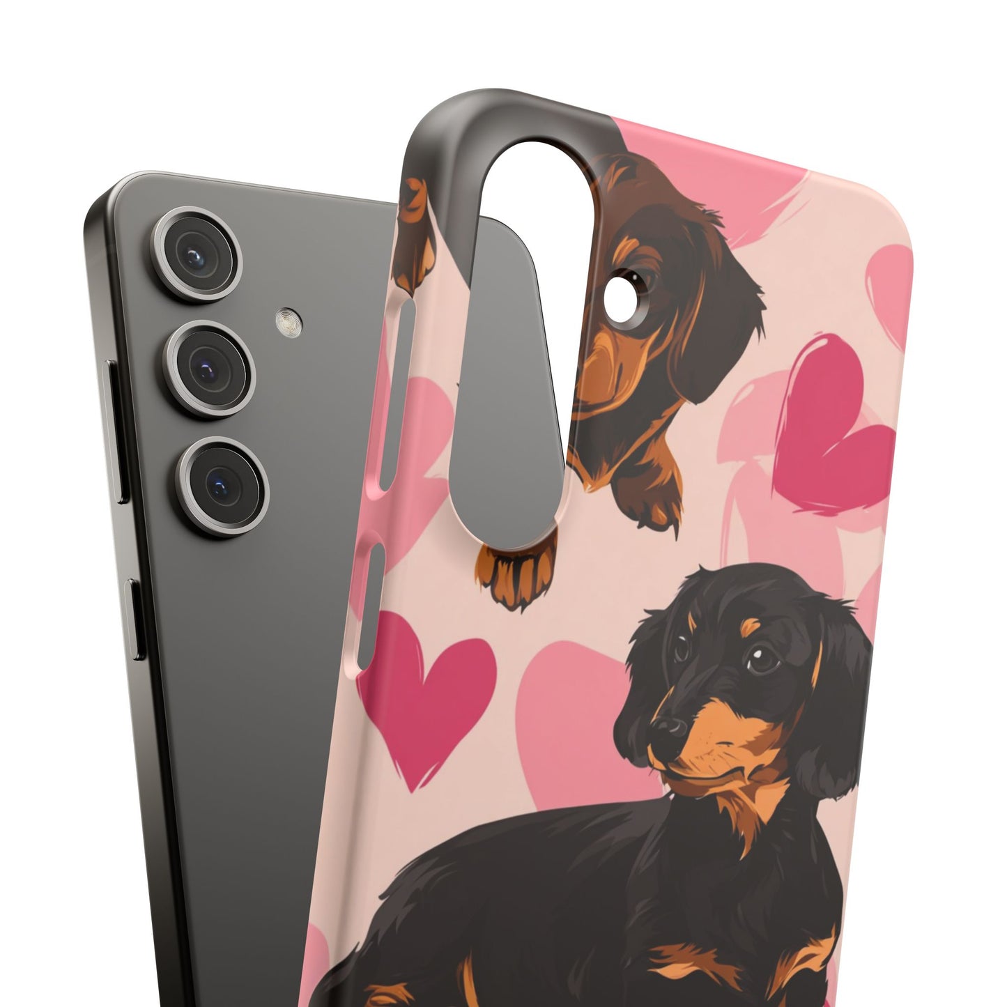 Pink Dachshund Love Phone Case for Iphone and Samsung Customistion and Free Shipping Avvialable
