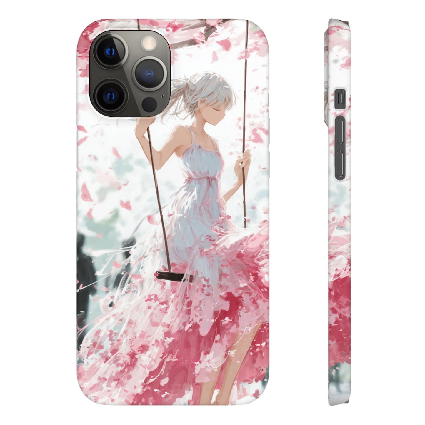 Elegant Floral Snap Cases for iPhone, Personalized Phone Covers, Cute Spring Gifts, Anime Aesthetic Accessories, Flower-themed Cell [...]
