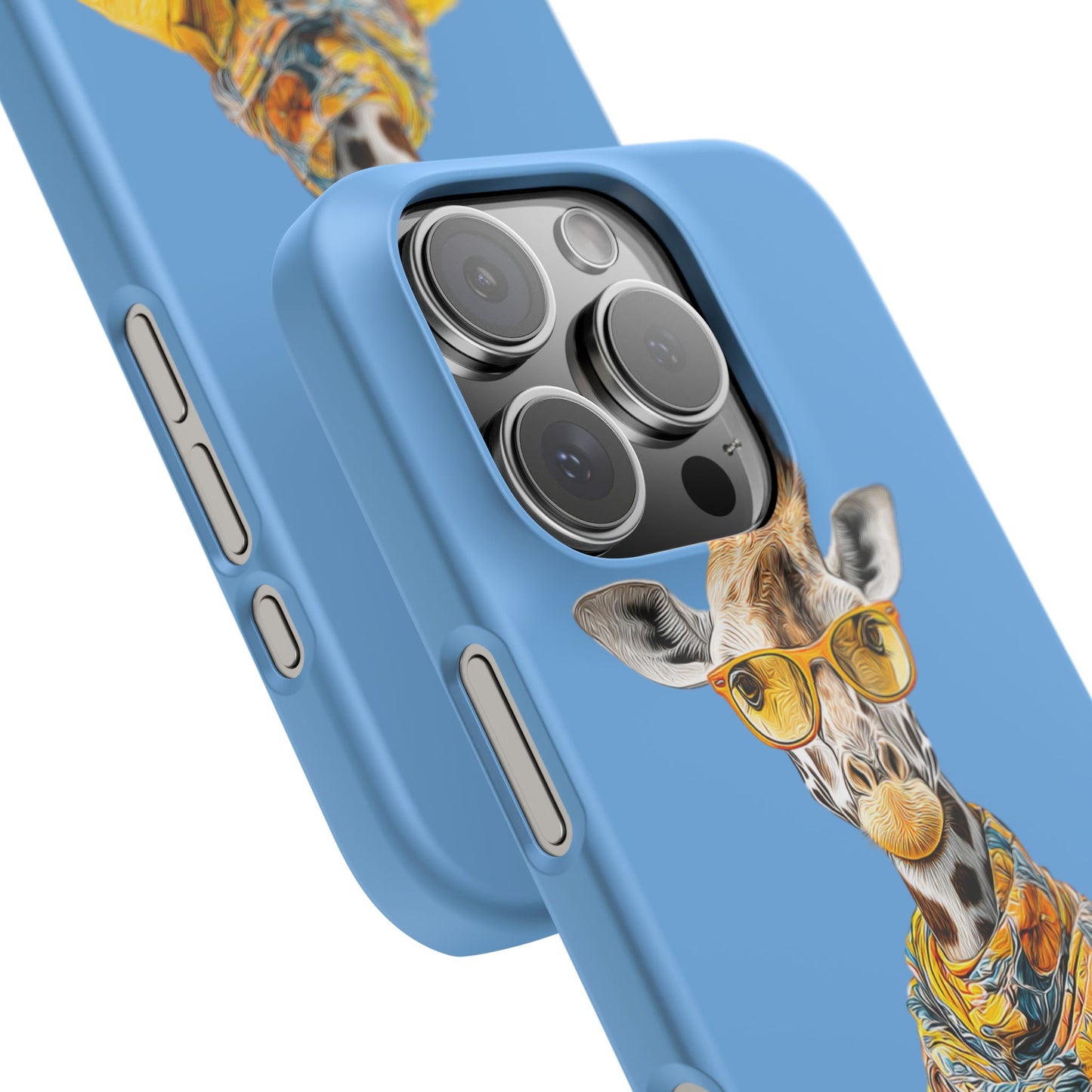 Giraffe Blue Snap Case Phone Cover for Animal Lover Iphone and Samsung models