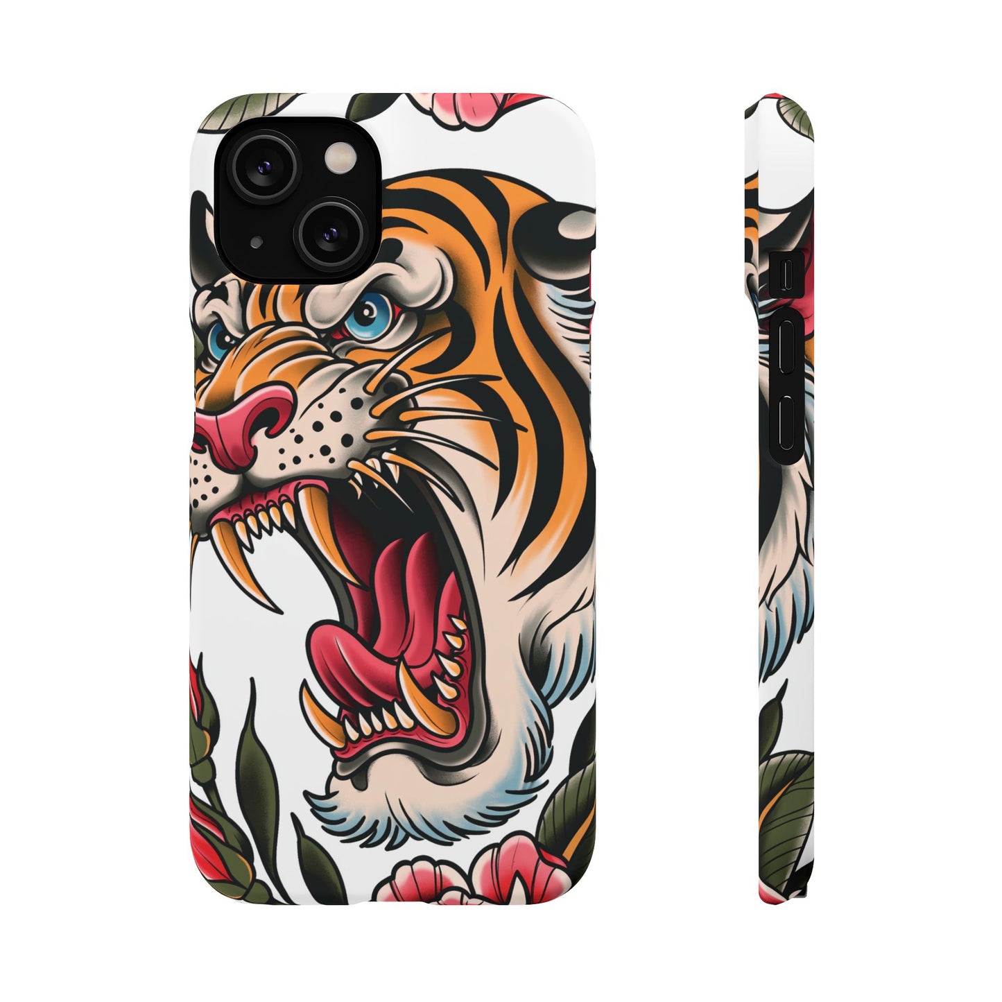 Tiger Floral Phone Case — Vintage Roaring Tiger Snap Case