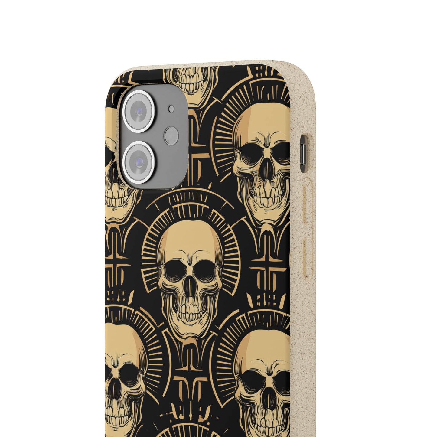 Skull Biodegradable Phone Case, Eco-Friendly iPhone Cover, Sustainable Gift, Cool Skull Design, Skull Art Accessories, Halloween Decor
