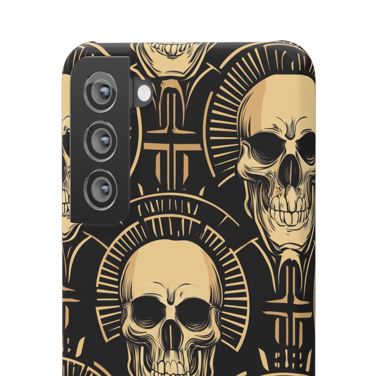 Skull Print Snap Case, Edgy Phone Cover for Goth Lovers, Protective Shell for Halloween, Unique Gift for Him or Her