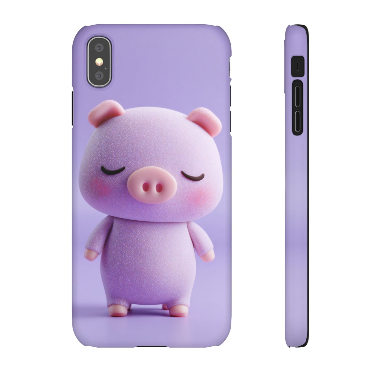 Cute Pig Snap Case for iPhone, Animal Lovers Phone Cover, Kawaii Aesthetic Accessory, Birthday Gift, Unique Phone Protection