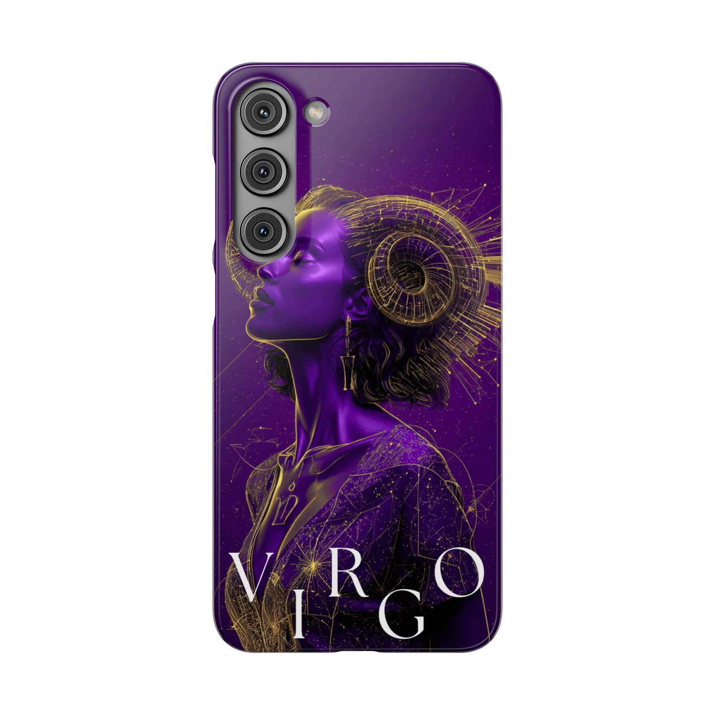 Purple & Gold Celestial Virgo Phone Case – Snap Cover for Samsung & iPhone