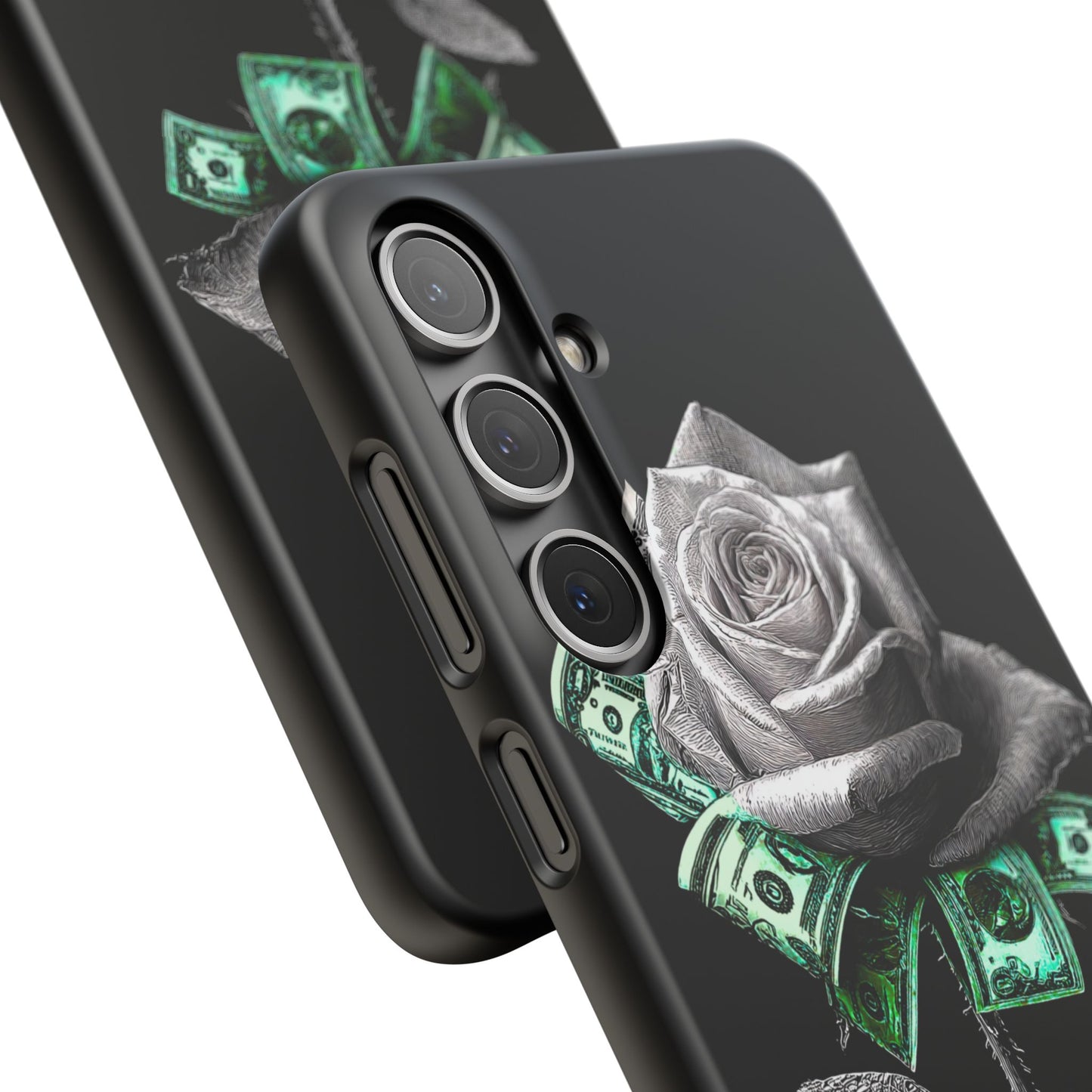 Stylish Rose & Money Snap Case - Floral Phone Protection, Trendy Gift for Him/Her, Birthday Present, Accessories for Teens