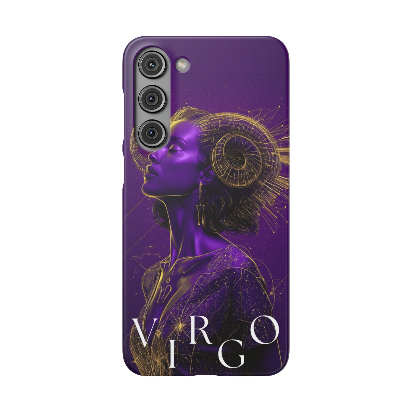 Purple & Gold Celestial Virgo Phone Case – Snap Cover for Samsung & iPhone