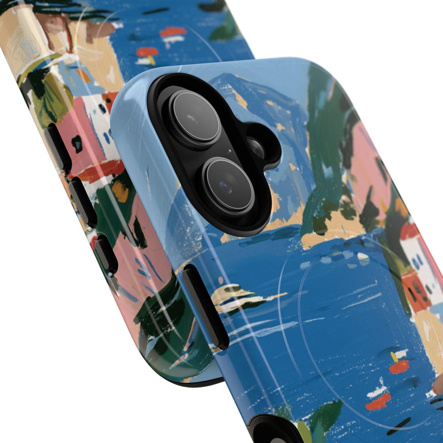 Mediterranean Seaside Phone Case — Painterly Lemon Coast Tough Magnetic Case