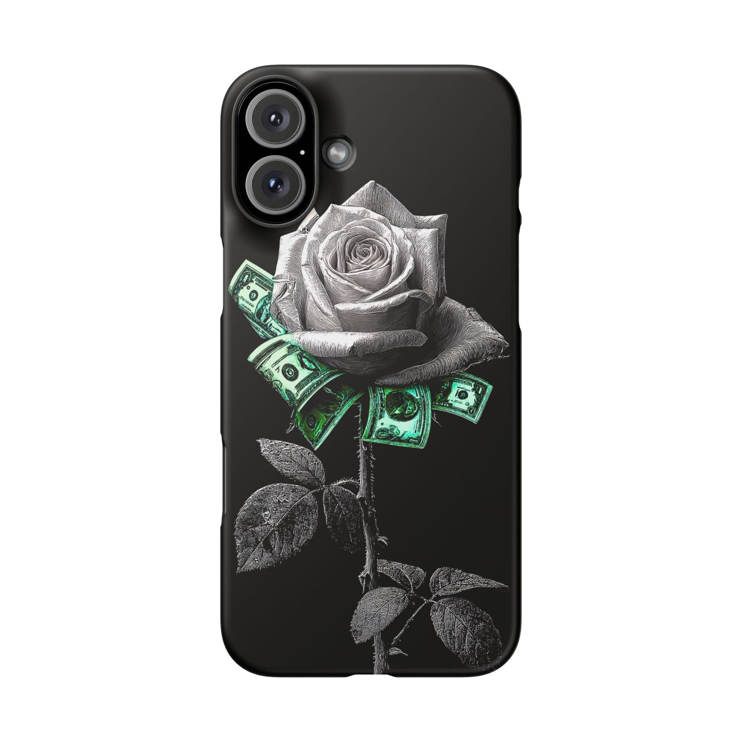 Stylish Rose & Money Snap Case - Floral Phone Protection, Trendy Gift for Him/Her, Birthday Present, Accessories for Teens