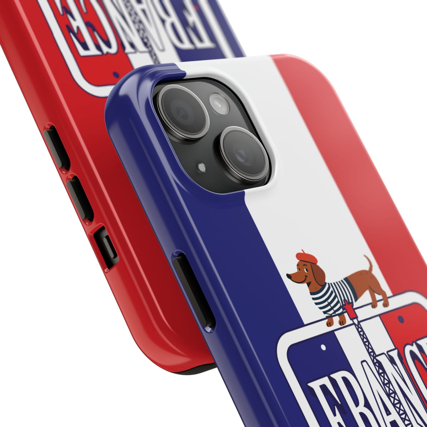 France Flag Dachshund Tough Phone Case — Eiffel Tower Travel Protective Cover