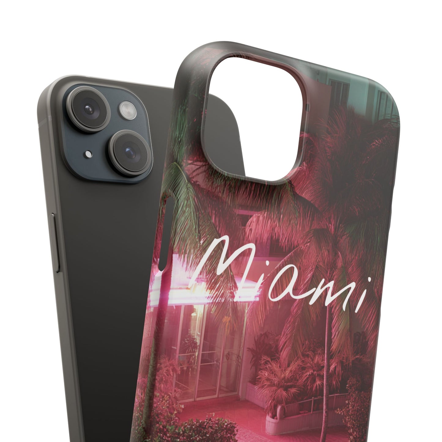 Miami Vibes Snap Case, Tropical Phone Cover, Summer Accessory, Gift for Travel Lovers, Neon Aesthetic, Beach-themed Tech