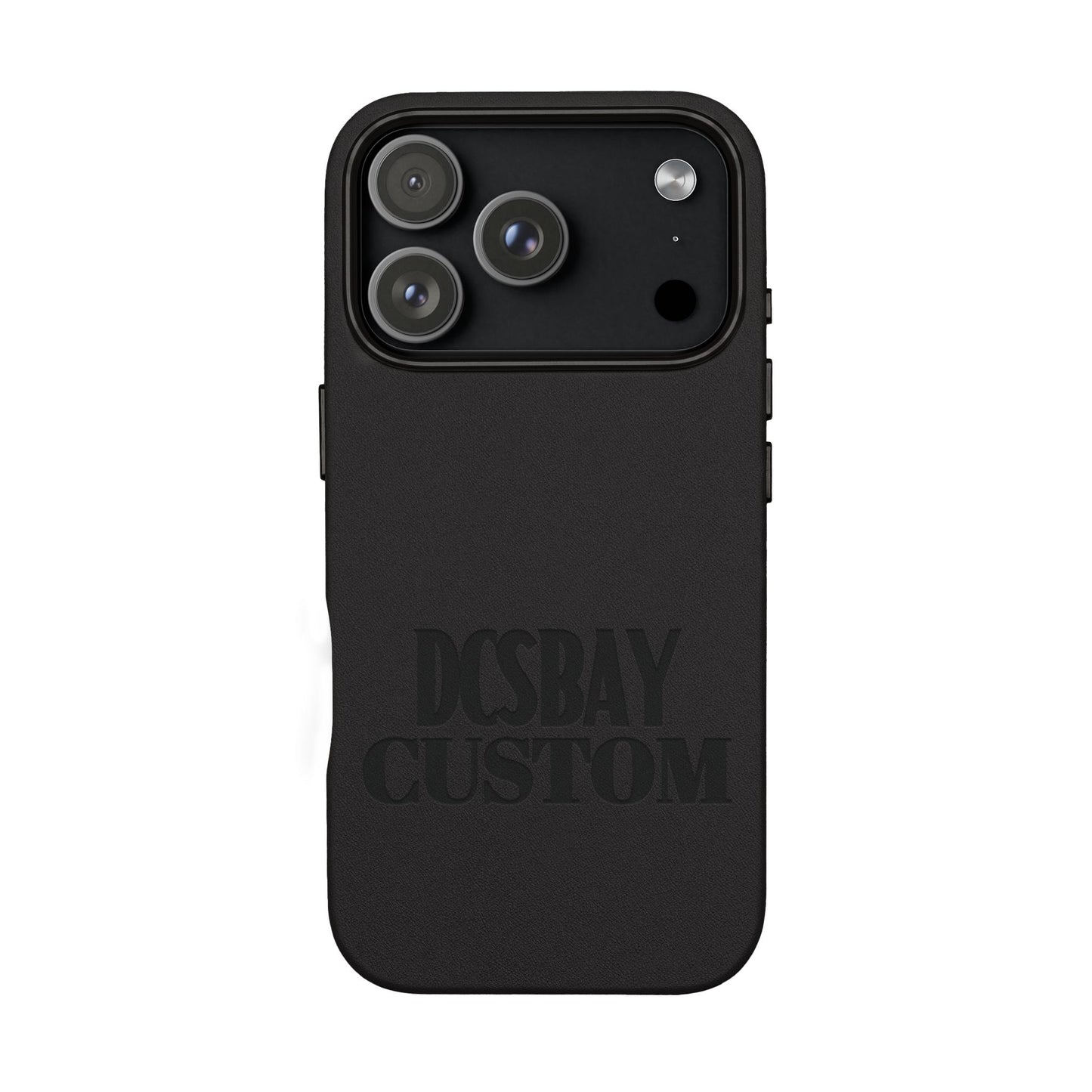 Engraved PU Leather Phone Case — Minimal Bear Silhouette