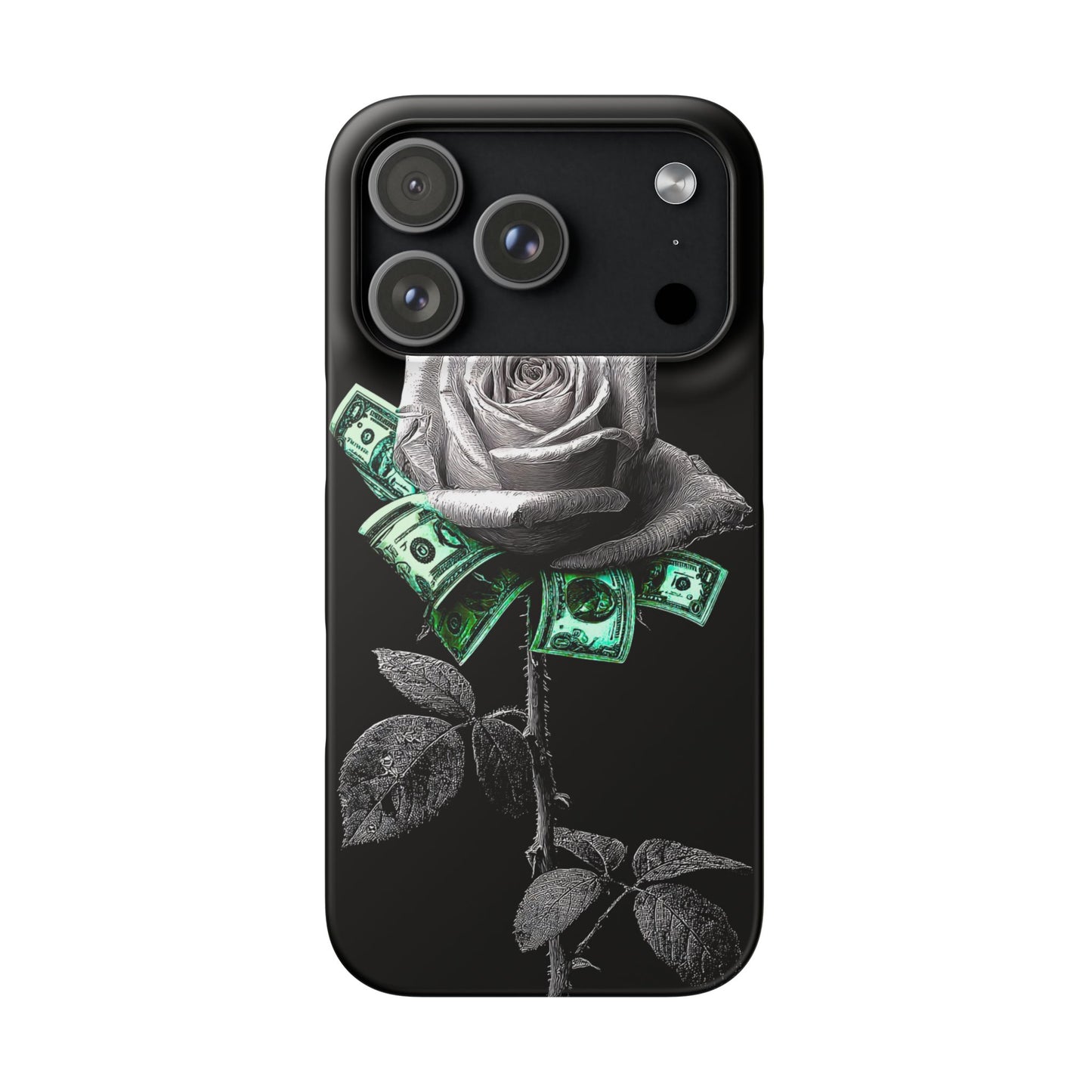 Stylish Rose & Money Snap Case - Floral Phone Protection, Trendy Gift for Him/Her, Birthday Present, Accessories for Teens