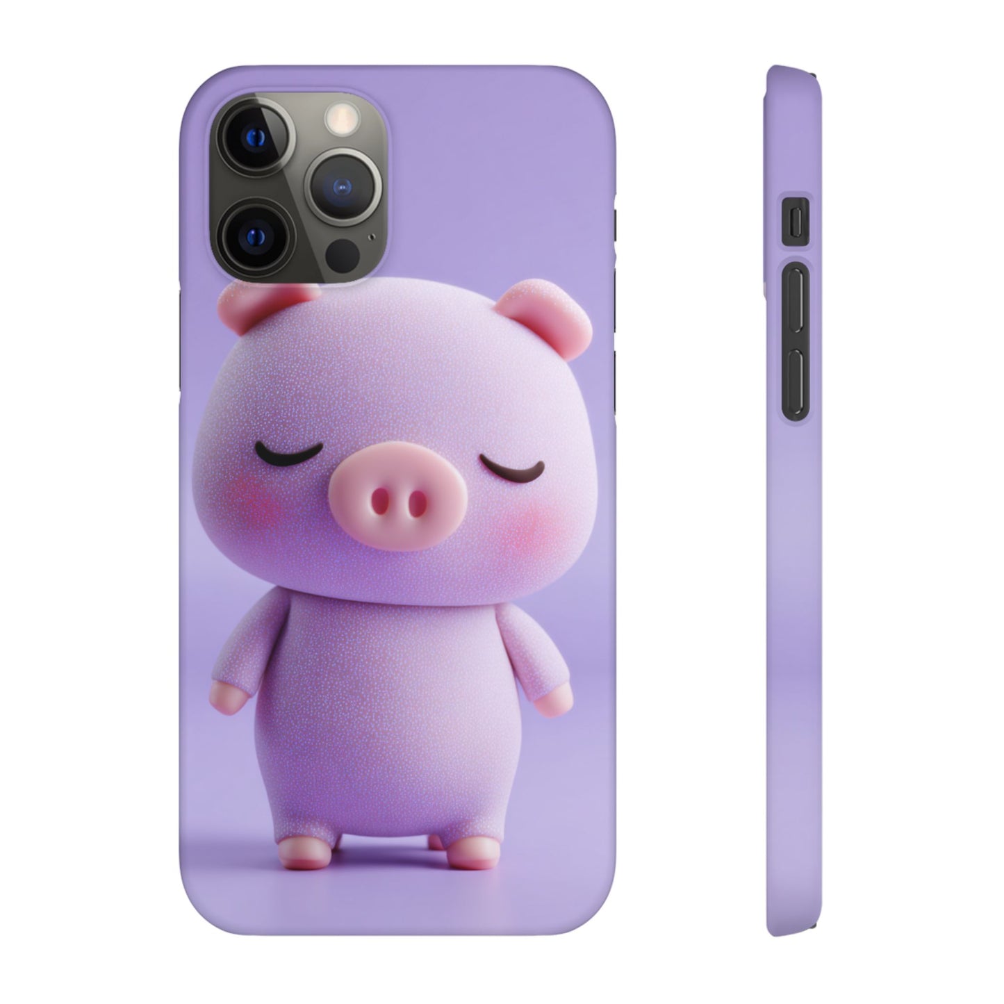 Cute Pig Snap Case for iPhone, Animal Lovers Phone Cover, Kawaii Aesthetic Accessory, Birthday Gift, Unique Phone Protection