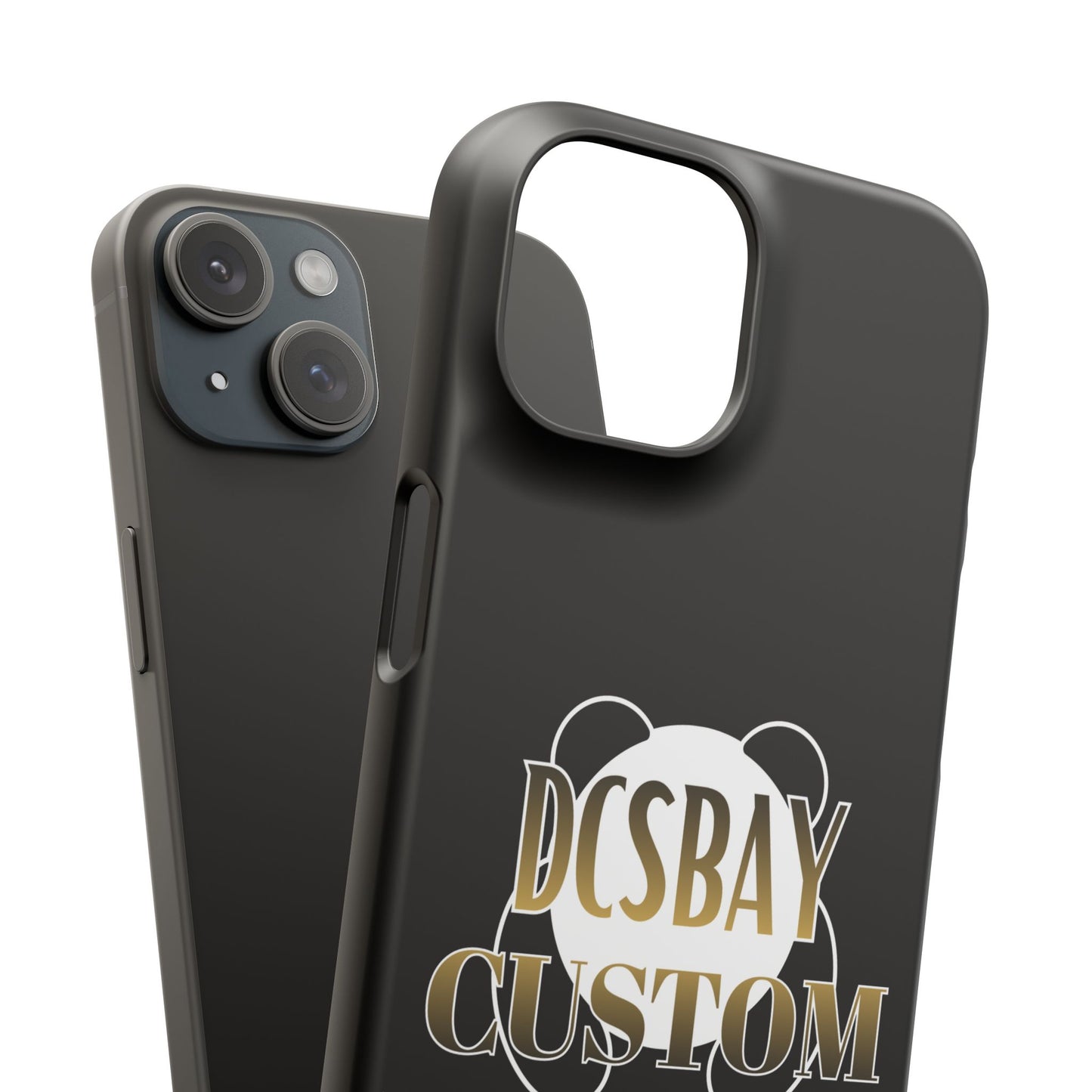 Phone Case — Glossy Black Custom "DCSBAY CUSTOM" Logo Snap Case