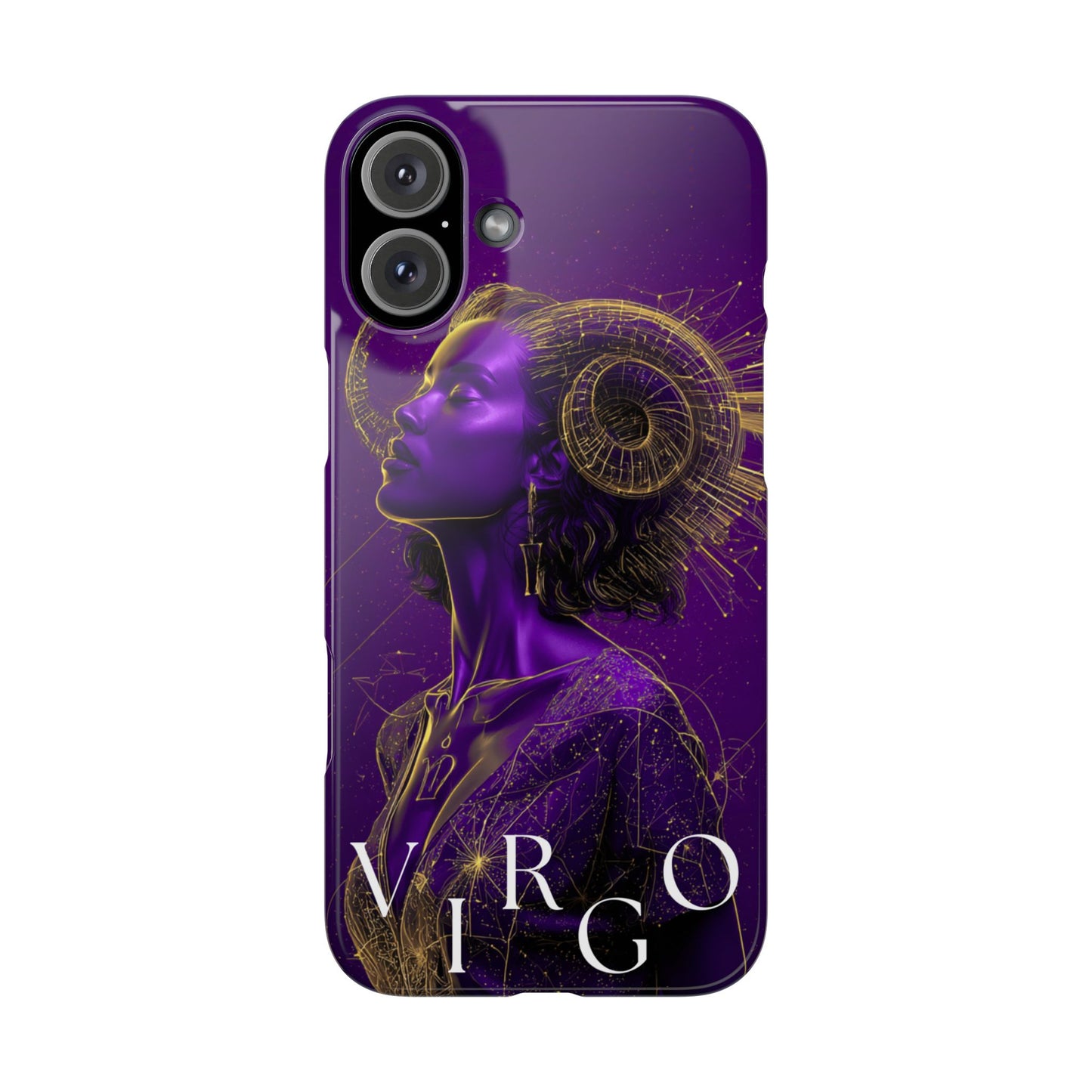 Purple & Gold Celestial Virgo Phone Case – Snap Cover for Samsung & iPhone