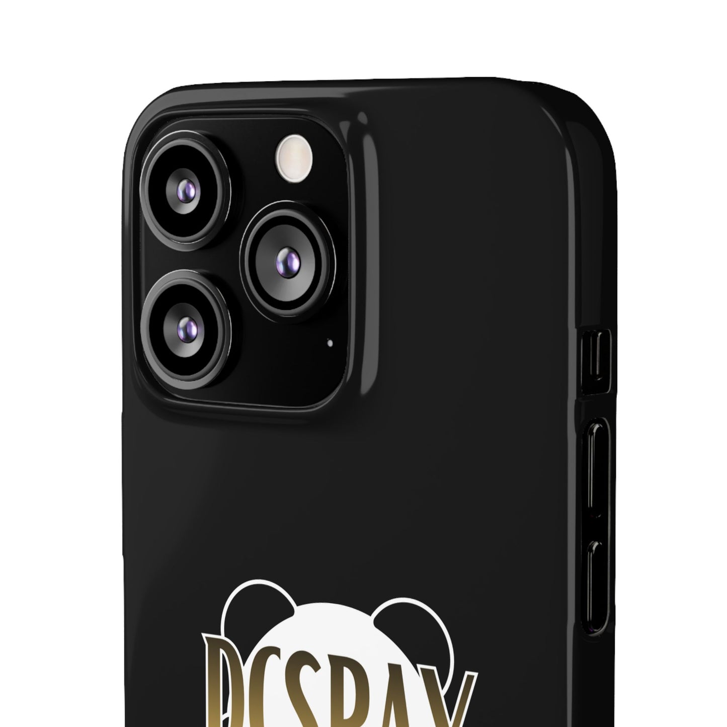 Phone Case — Glossy Black Custom "DCSBAY CUSTOM" Logo Snap Case