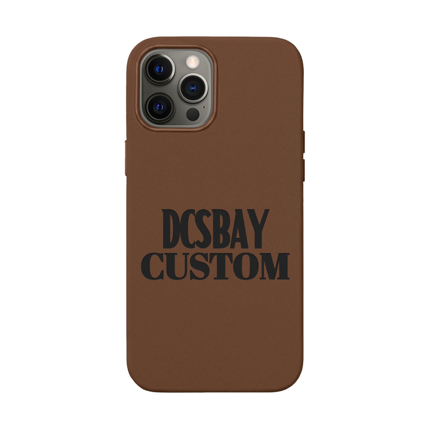 Engraved PU Leather Phone Case — Minimal Bear Silhouette