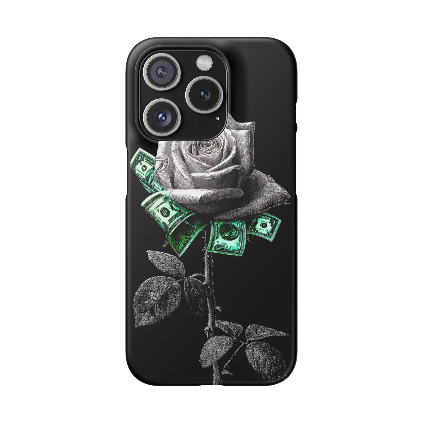 Stylish Rose & Money Snap Case - Floral Phone Protection, Trendy Gift for Him/Her, Birthday Present, Accessories for Teens