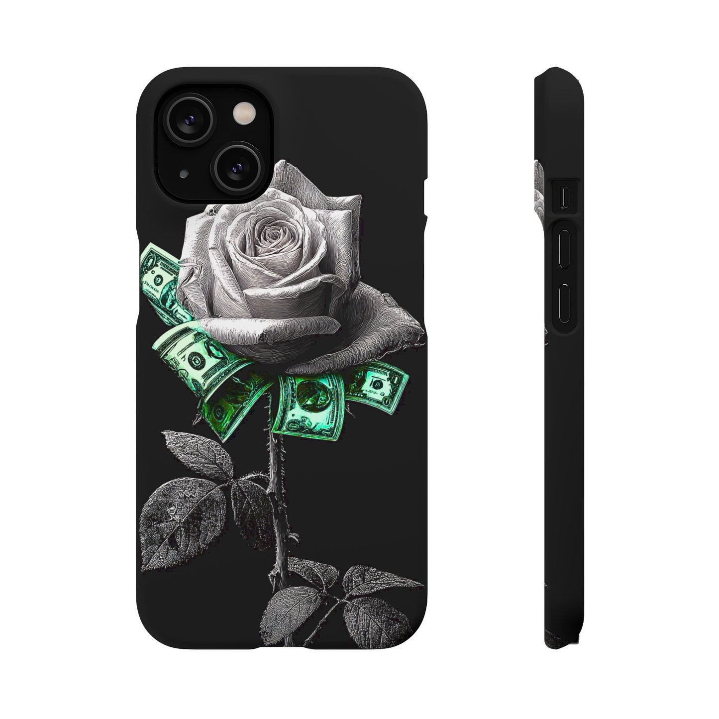 Stylish Rose & Money Snap Case - Floral Phone Protection, Trendy Gift for Him/Her, Birthday Present, Accessories for Teens