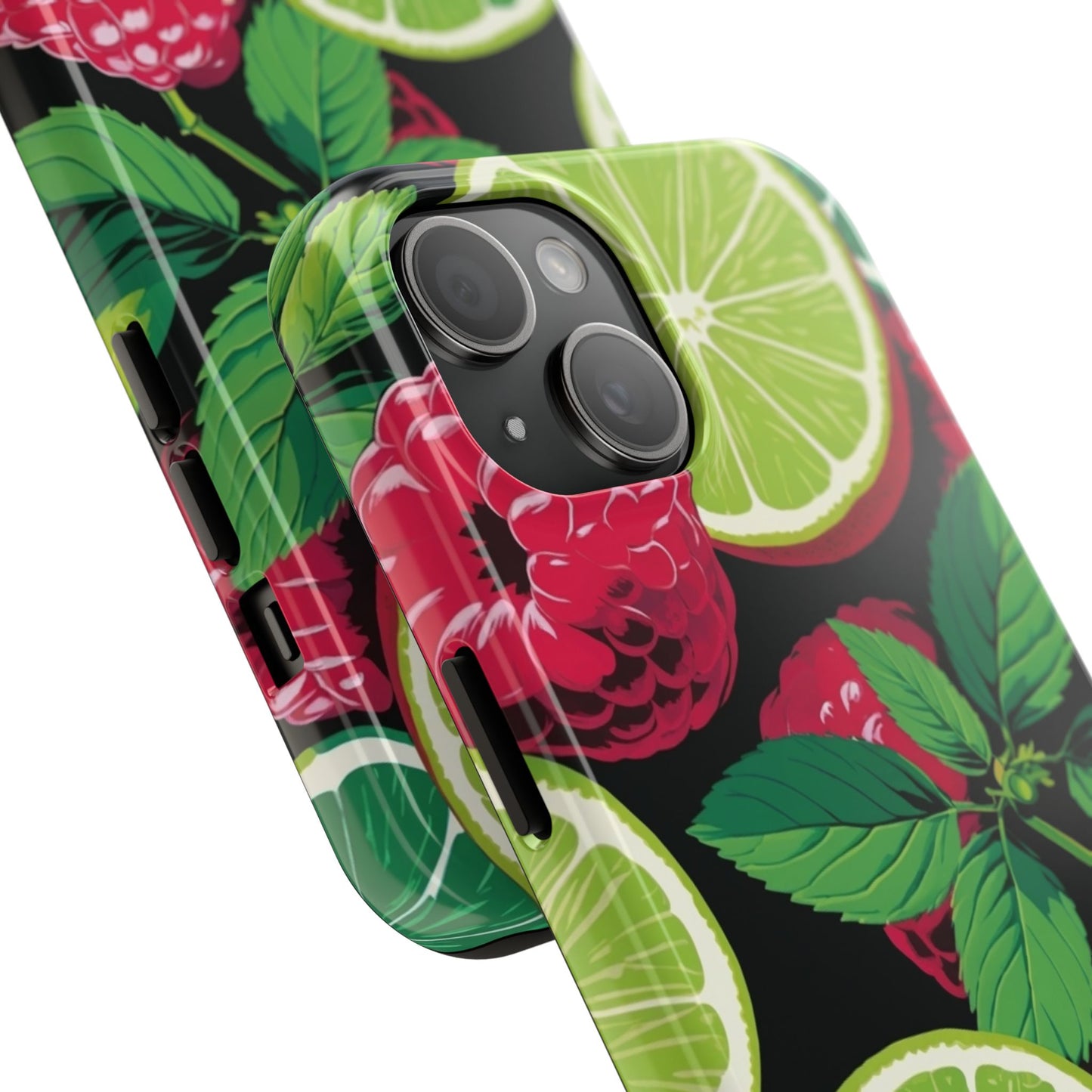 Raspberry Lime Spring iPhone 17 Tough Phone Case — Vibrant Floral Smartphone Protection
