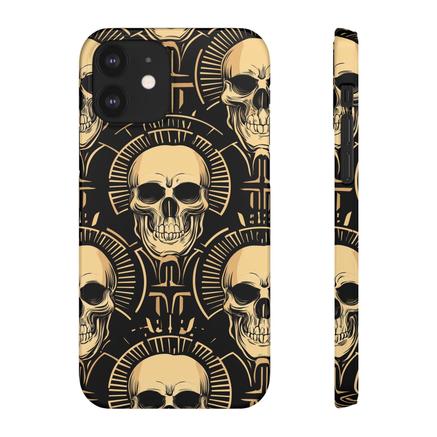 Skull Print Snap Case, Edgy Phone Cover for Goth Lovers, Protective Shell for Halloween, Unique Gift for Him or Her