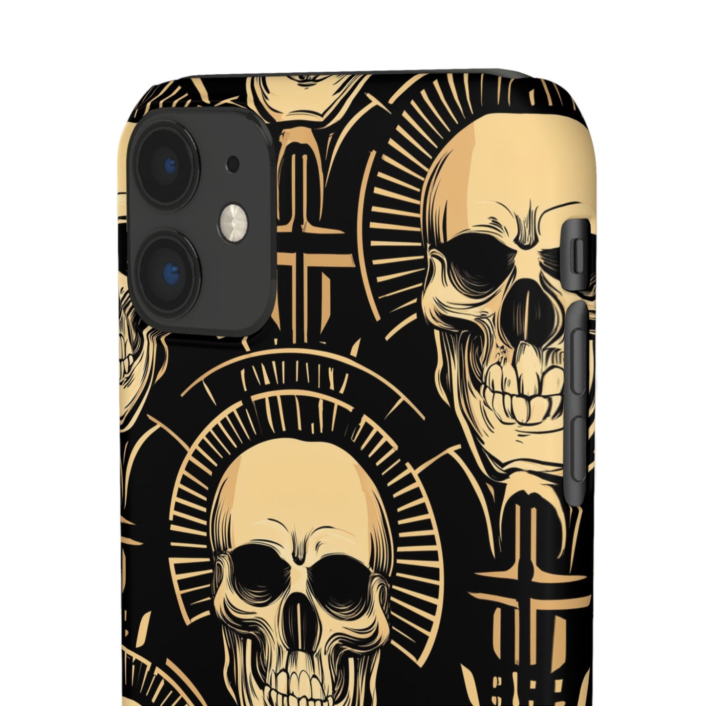 Skull Print Snap Case, Edgy Phone Cover for Goth Lovers, Protective Shell for Halloween, Unique Gift for Him or Her
