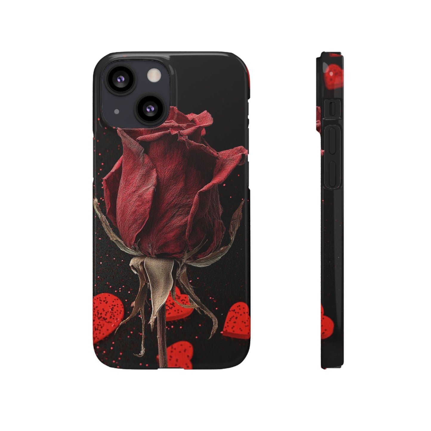 Romantic Rose Snap Case, Floral Phone Cover, Valentines Day Gift, Trendy Mobile Accessory, Heart Design Case, Elegant Phone Protector