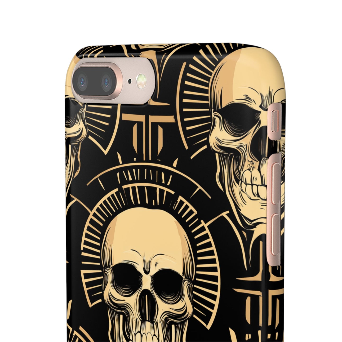 Skull Print Snap Case, Edgy Phone Cover for Goth Lovers, Protective Shell for Halloween, Unique Gift for Him or Her