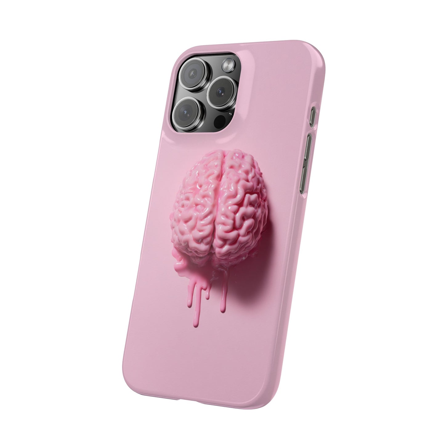Slim Cases, Brain Design Phone Case With Card Holder, Cute Tech Accessory, Unique Gift for Students, Stylish Phone Protection, Valentine's