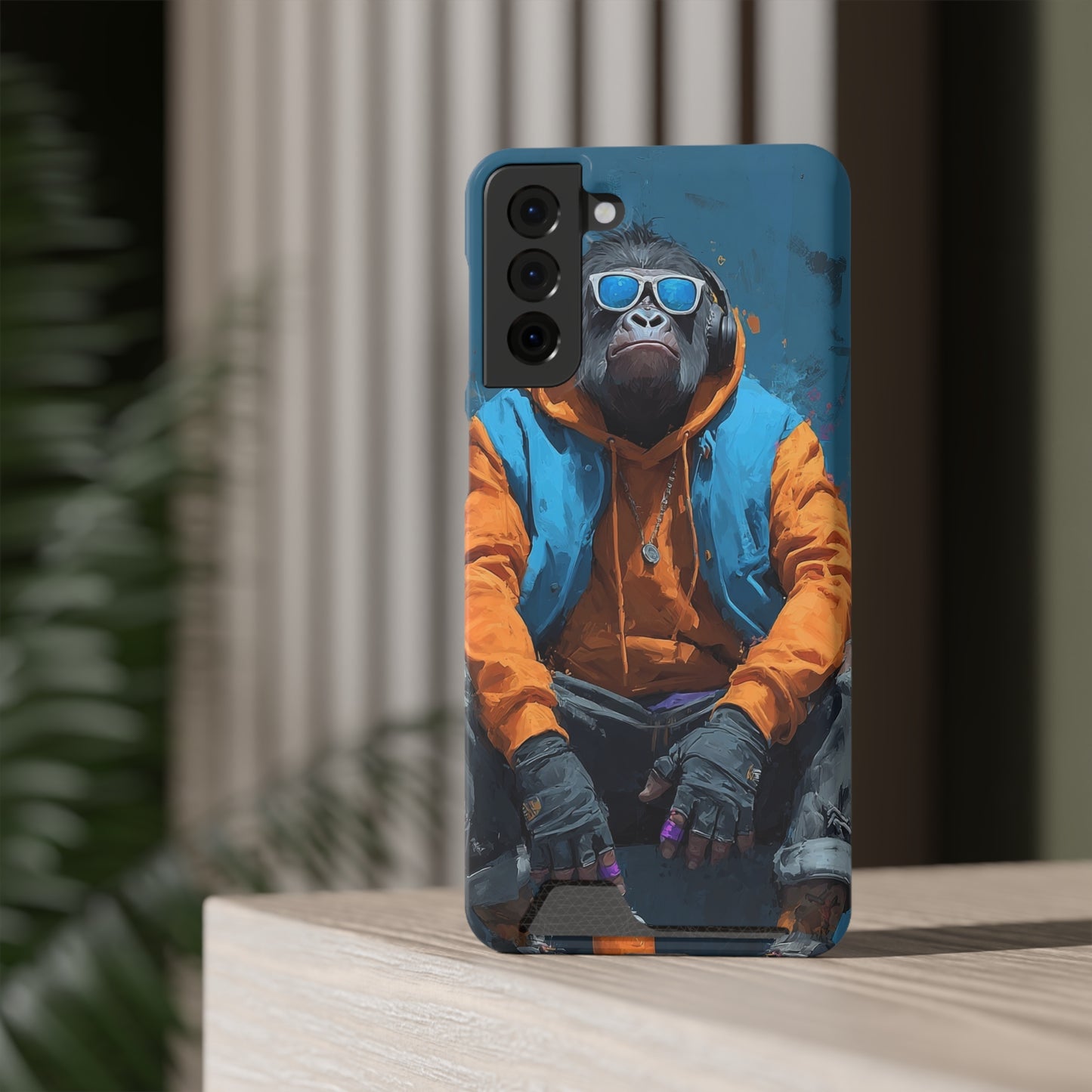 Trendy Phone Case with Card Holder, Stylish Smartphone Protector, Unique Gift for Teens, Graphic Phone Cover, Cool Accessories