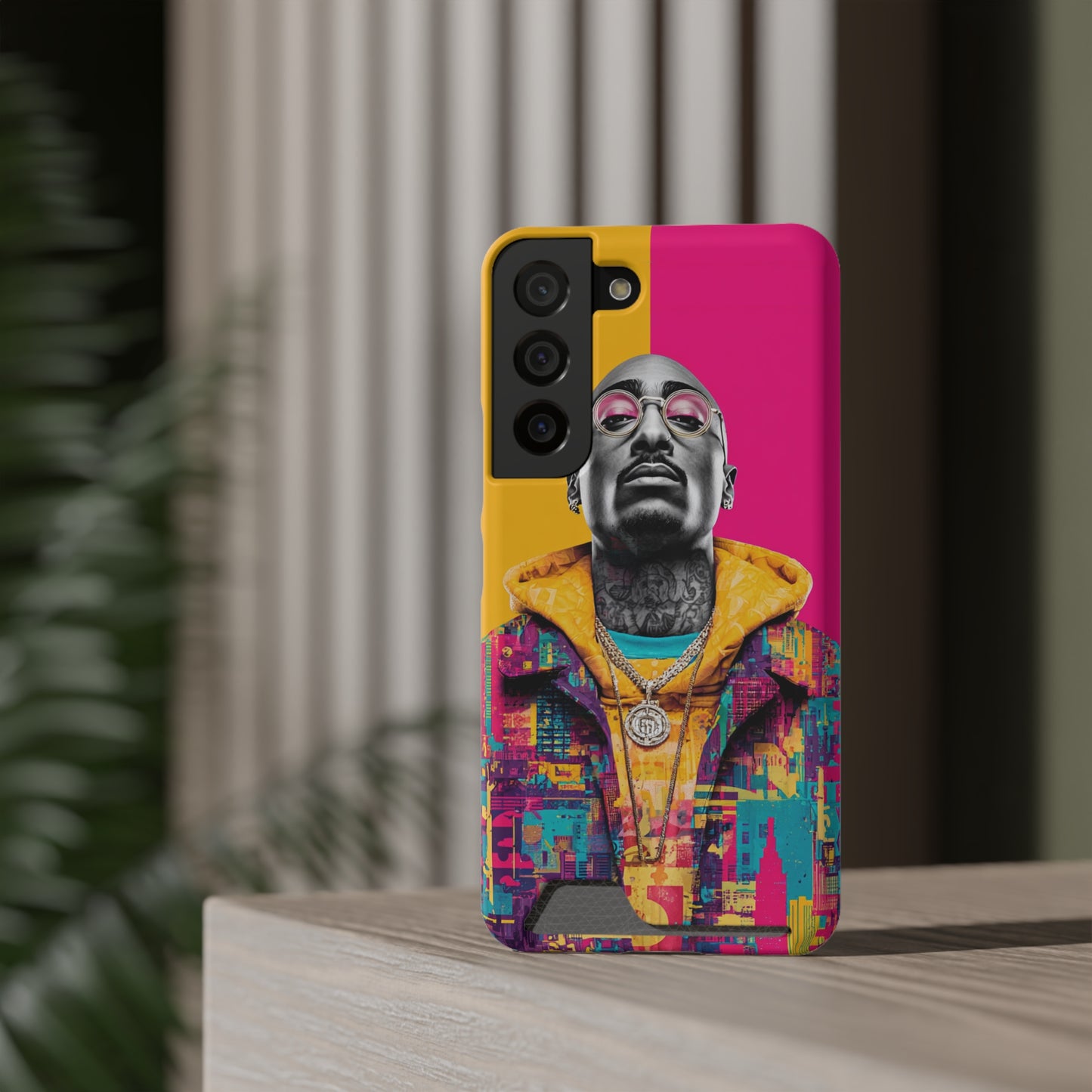 Vibrant Phone Case With Card Holder - Retro Style, Hip Hop Lover's Accessory, Colorful Gift, Music Enthusiast Essential, Unique Phone [...]