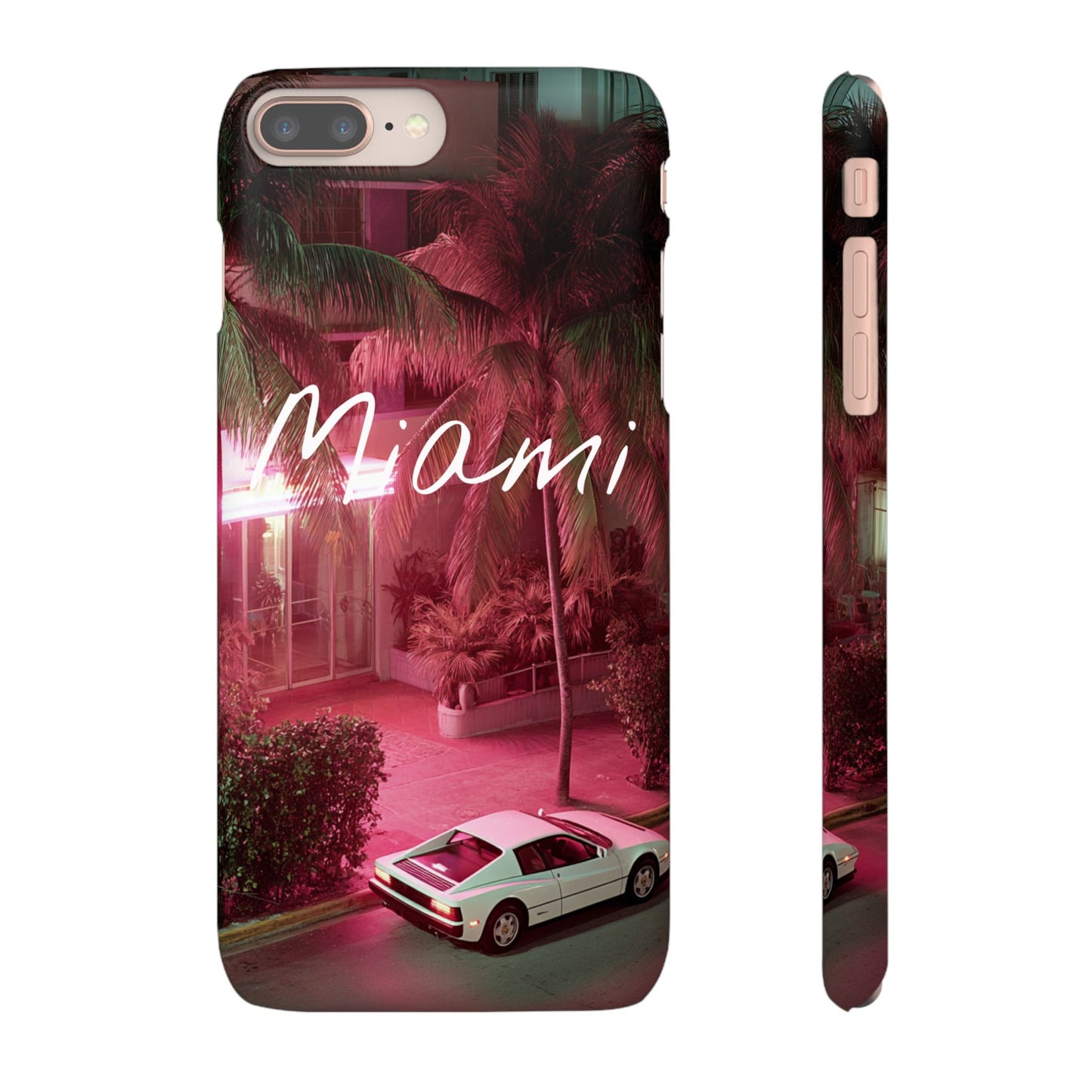 Miami Vibes Snap Case, Tropical Phone Cover, Summer Accessory, Gift for Travel Lovers, Neon Aesthetic, Beach-themed Tech