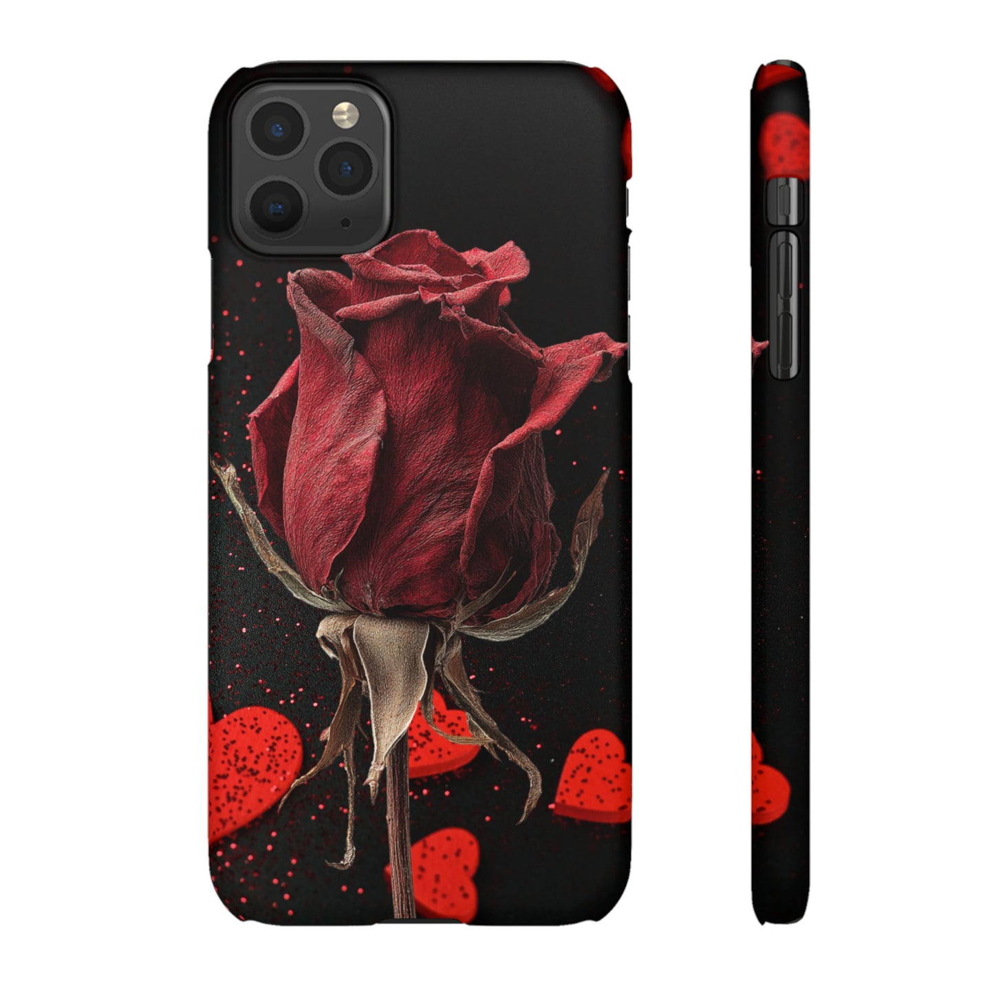 Romantic Rose Snap Case, Floral Phone Cover, Valentines Day Gift, Trendy Mobile Accessory, Heart Design Case, Elegant Phone Protector