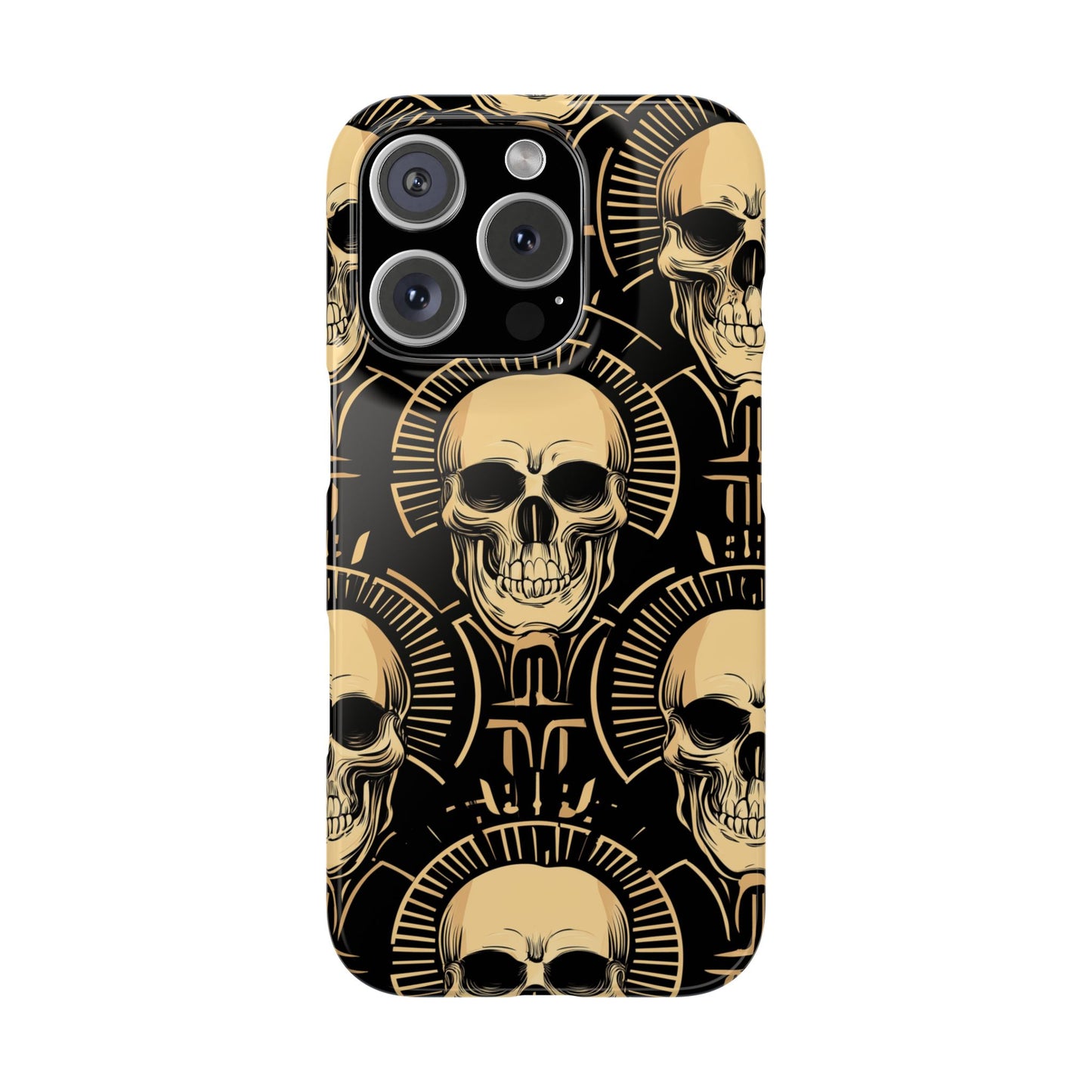 Skull Print Snap Case, Edgy Phone Cover for Goth Lovers, Protective Shell for Halloween, Unique Gift for Him or Her