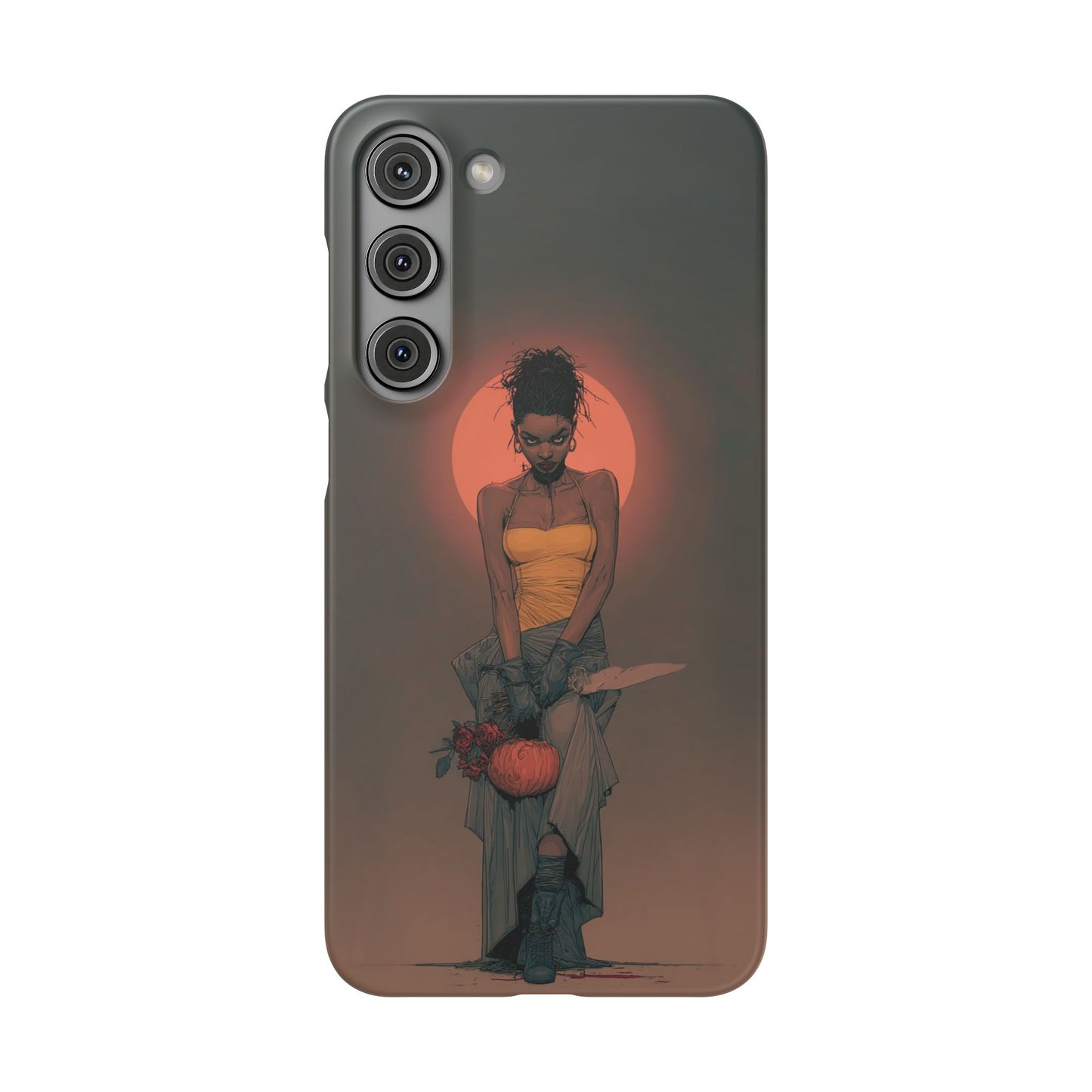 Creepy Vampire Girl Snap Case, Halloween Style iPhone Samsung Cover, Spooky Gothic Phone Accessories, Scary Horror Character Device